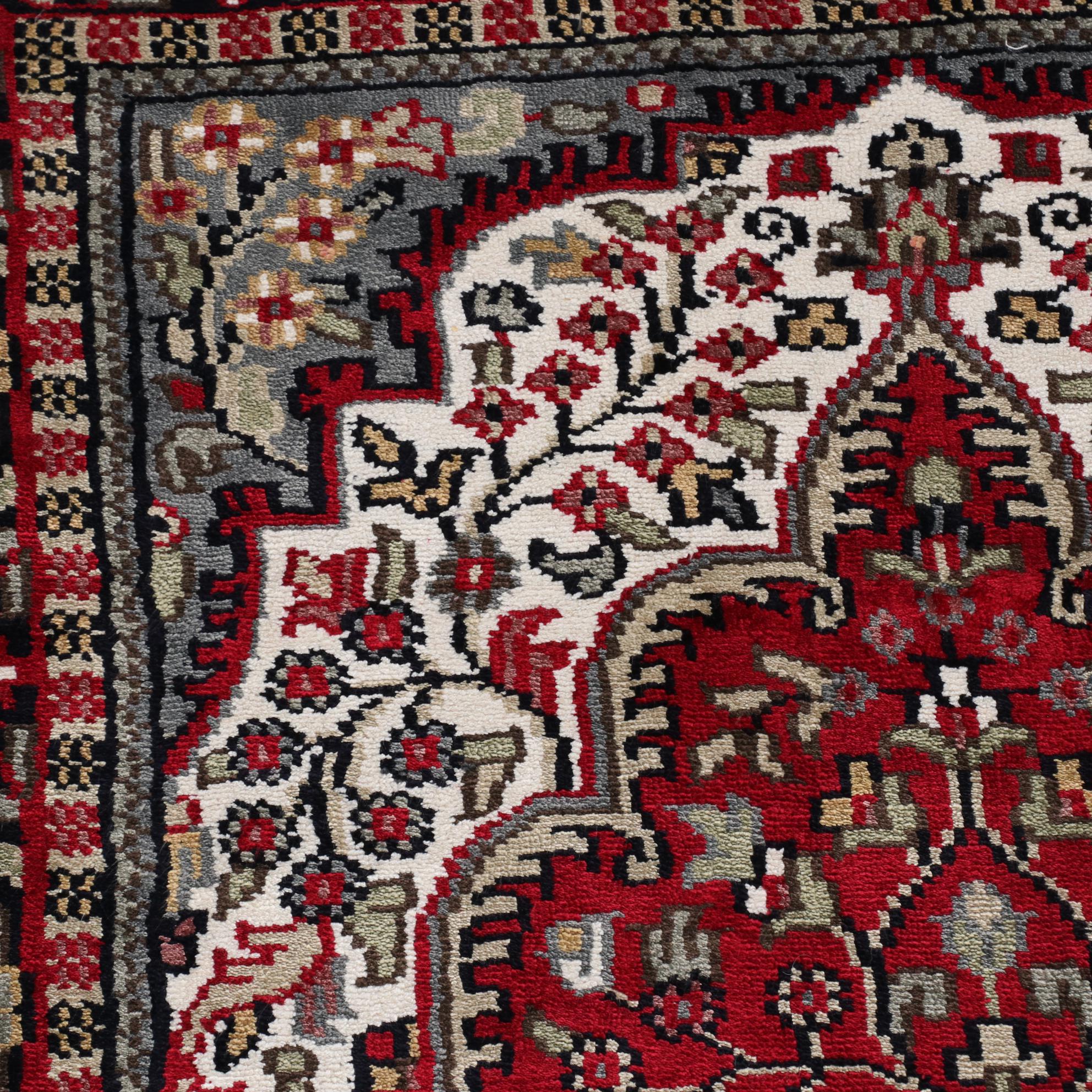 2'5 x 4'3 Hand-Knotted Indo Kashmir Art Silk Rug, 2000s | EBTH