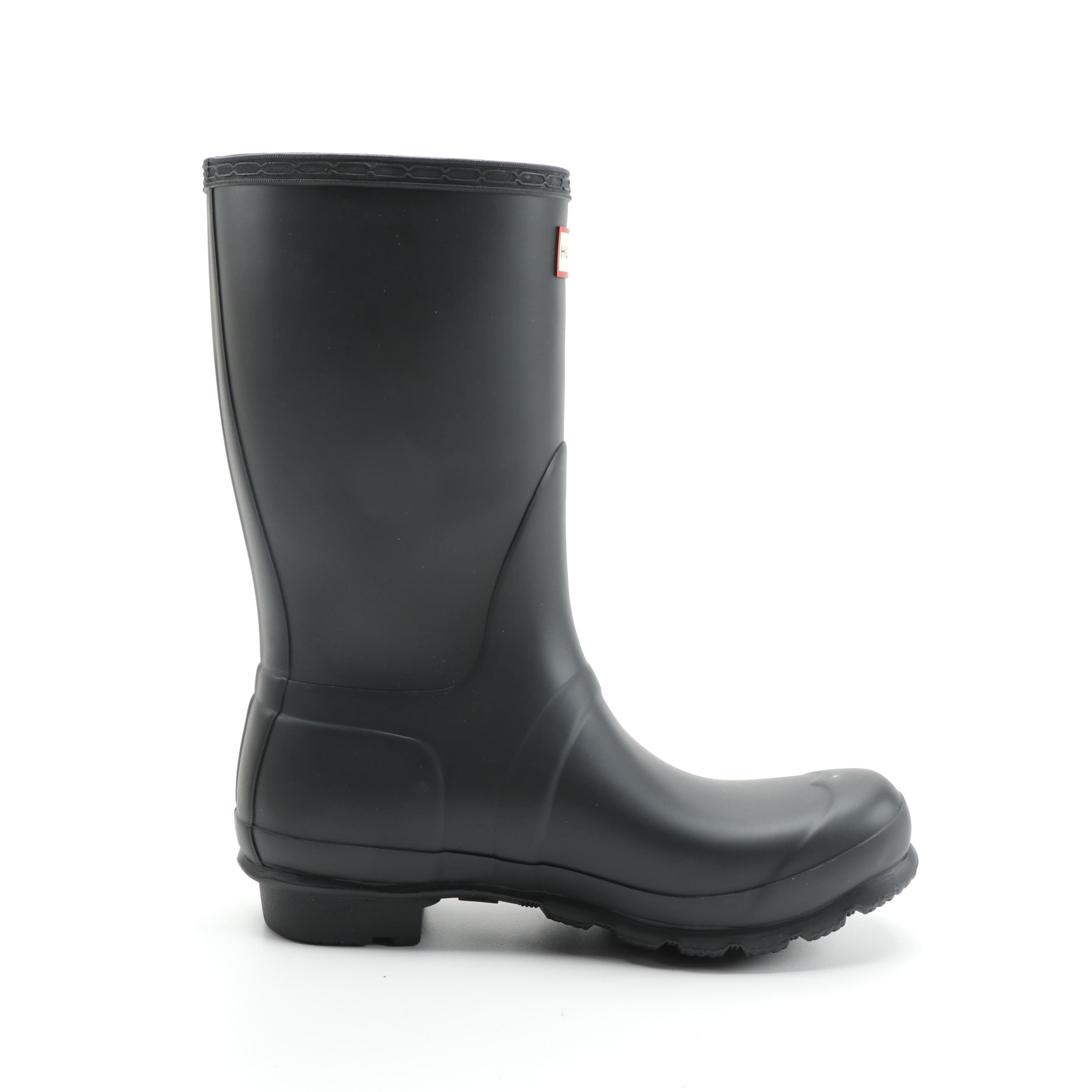 Hunter Matte Black Original Short Rain Boots with Box, Size 8 EBTH