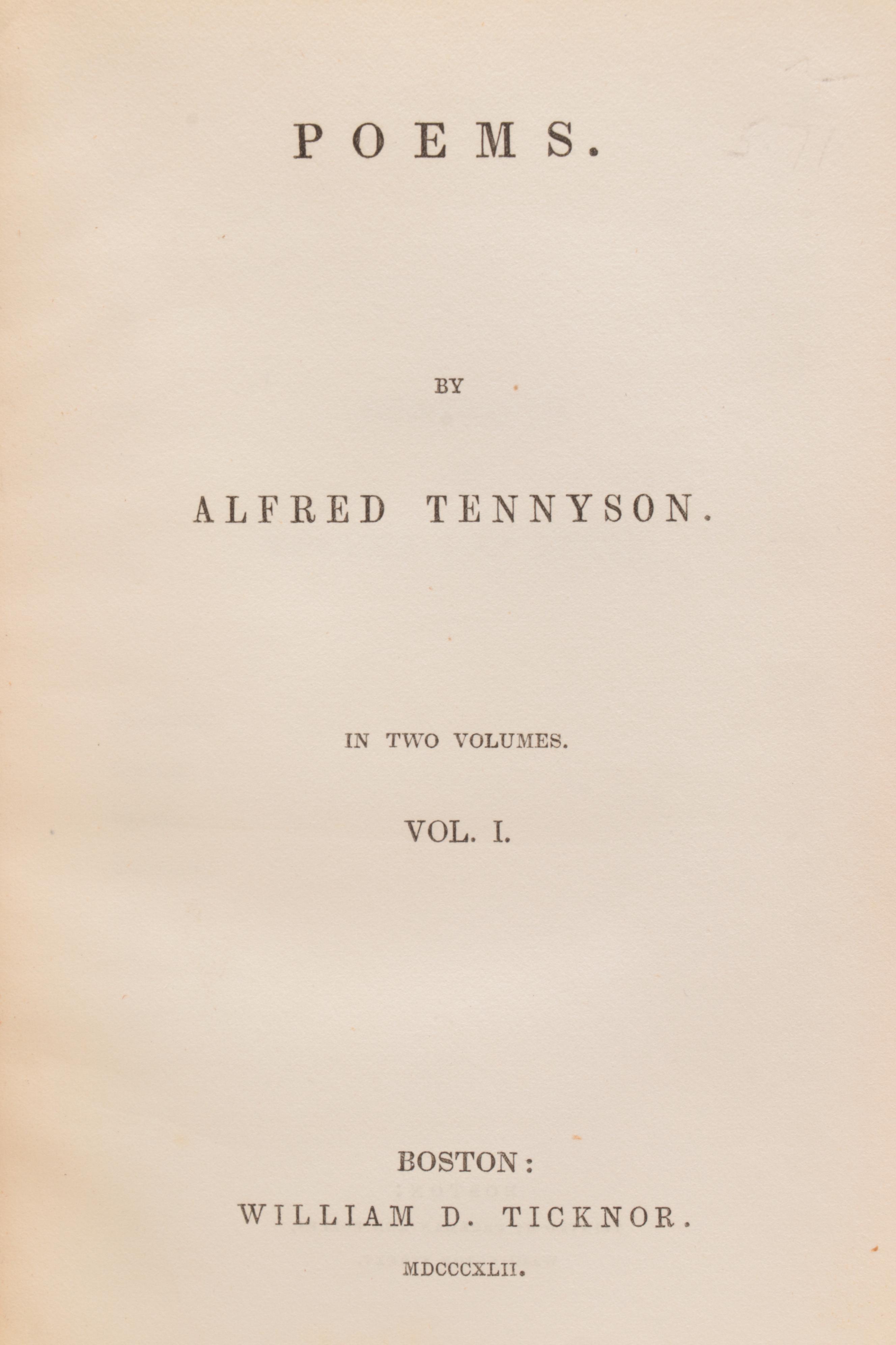 "Poems by Alfred Tennyson," 2 vols., 1842 EBTH
