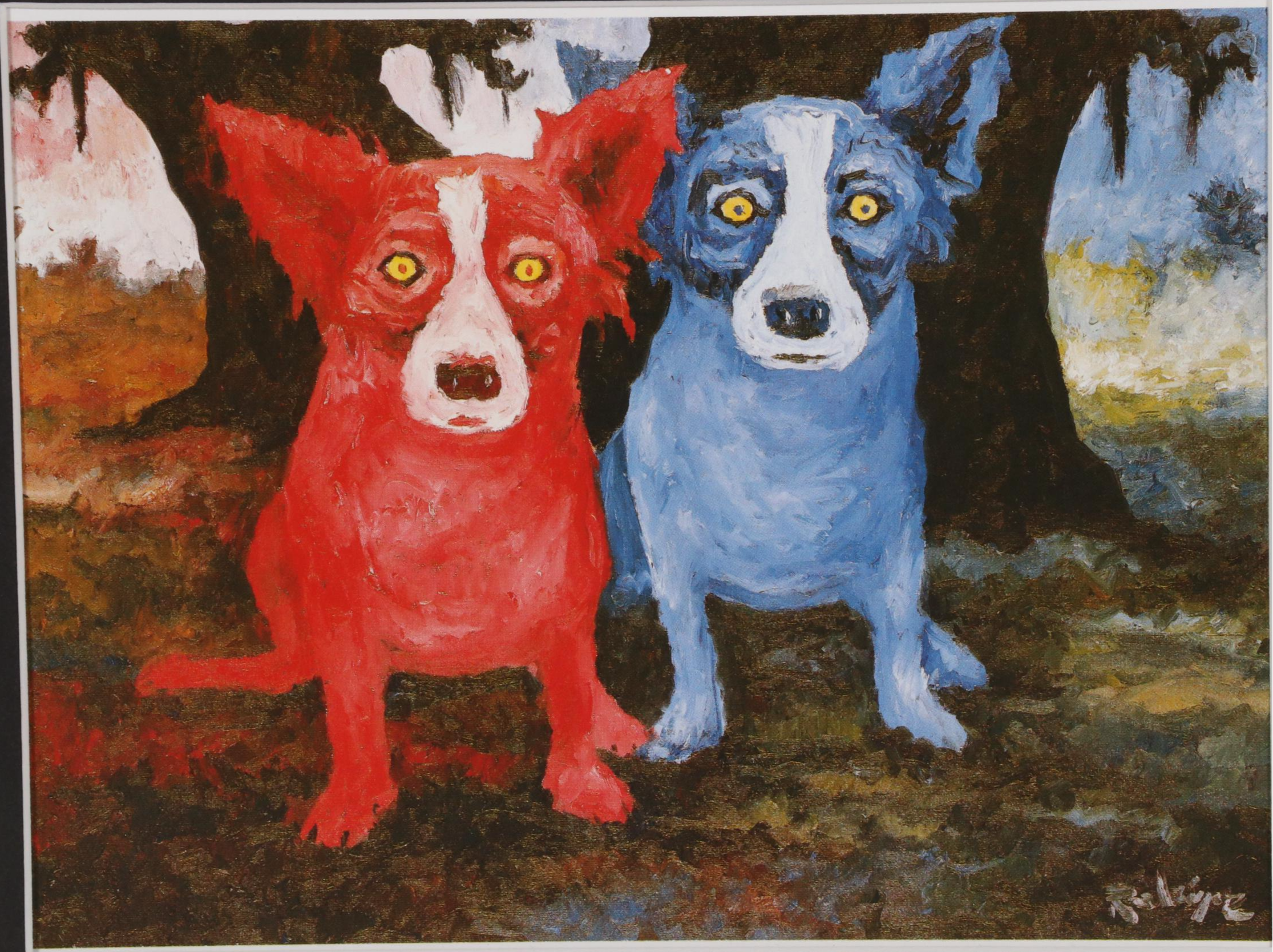 Offset Lithographs after Rodrigue for "Der Blaue Hund," circa