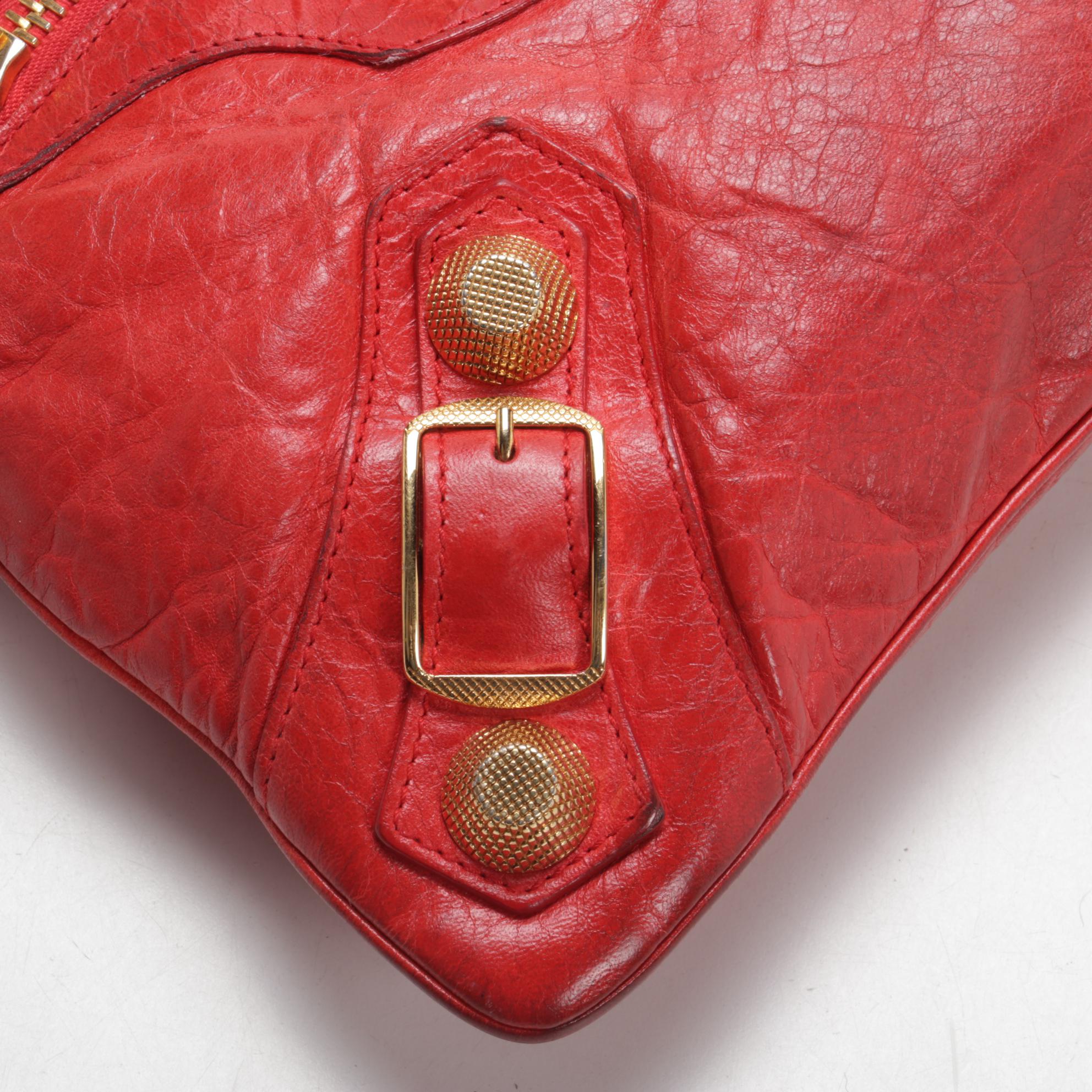 balenciaga red clutch