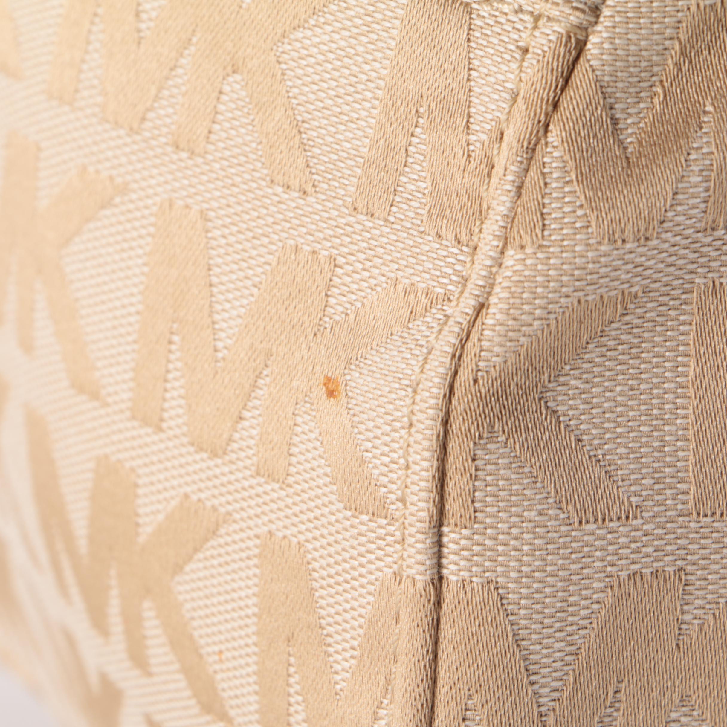 MICHAEL Michael Kors Beige Fabric Crossbody Bag with Leather Chain Link Strap EBTH