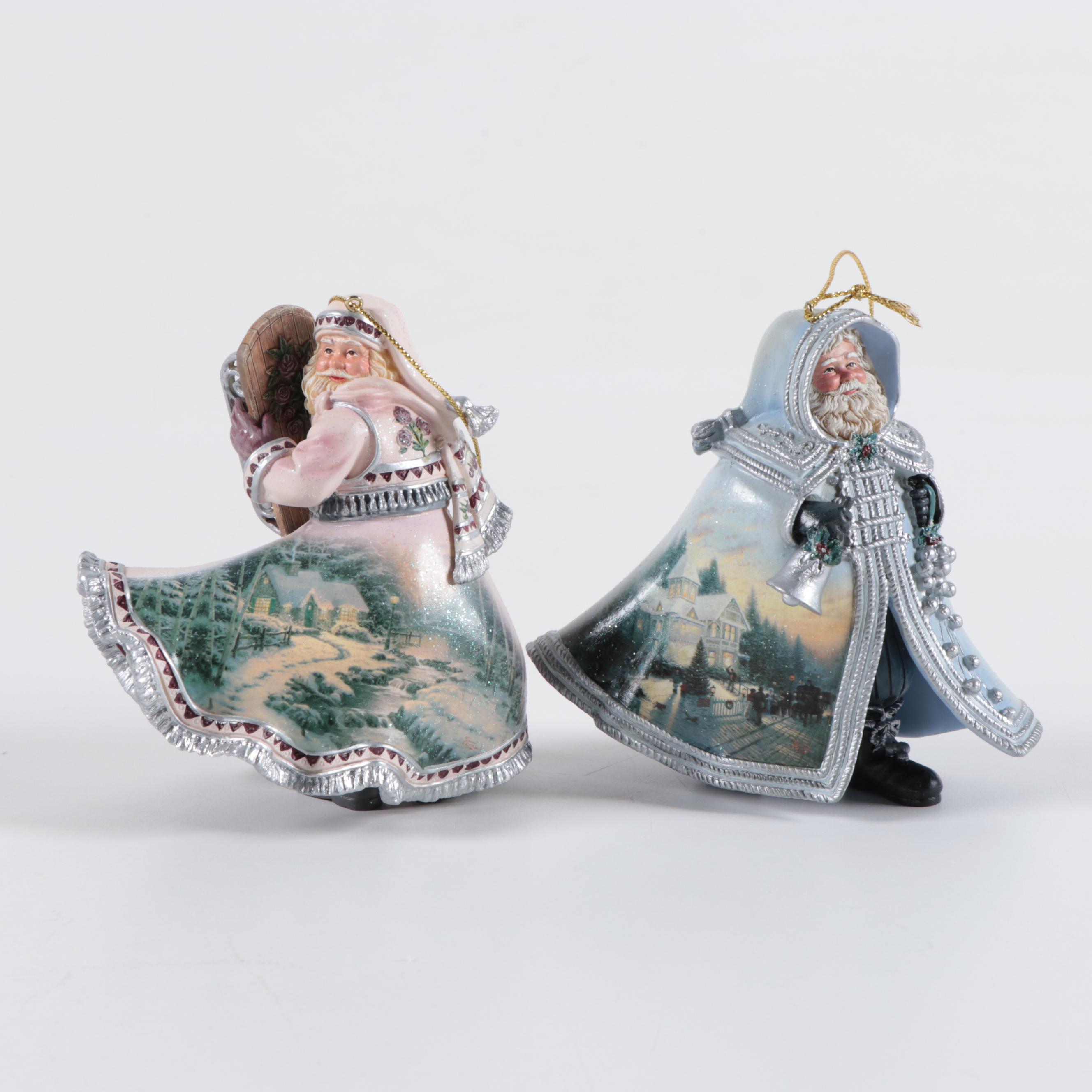 AshtonDrake and Bradford Exchange Santa Claus Christmas Tree Ornaments