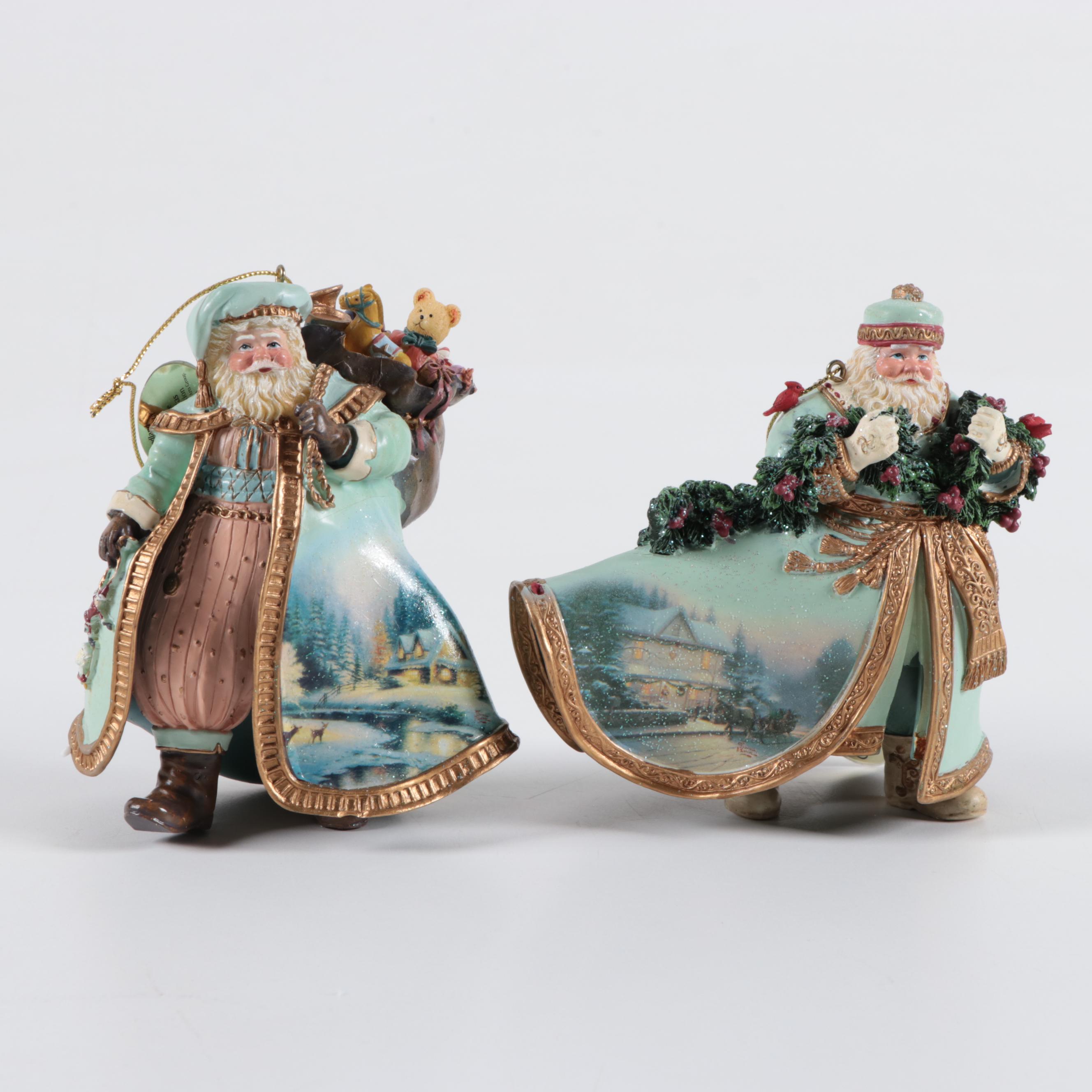 AshtonDrake and Bradford Exchange Santa Claus Christmas Tree Ornaments