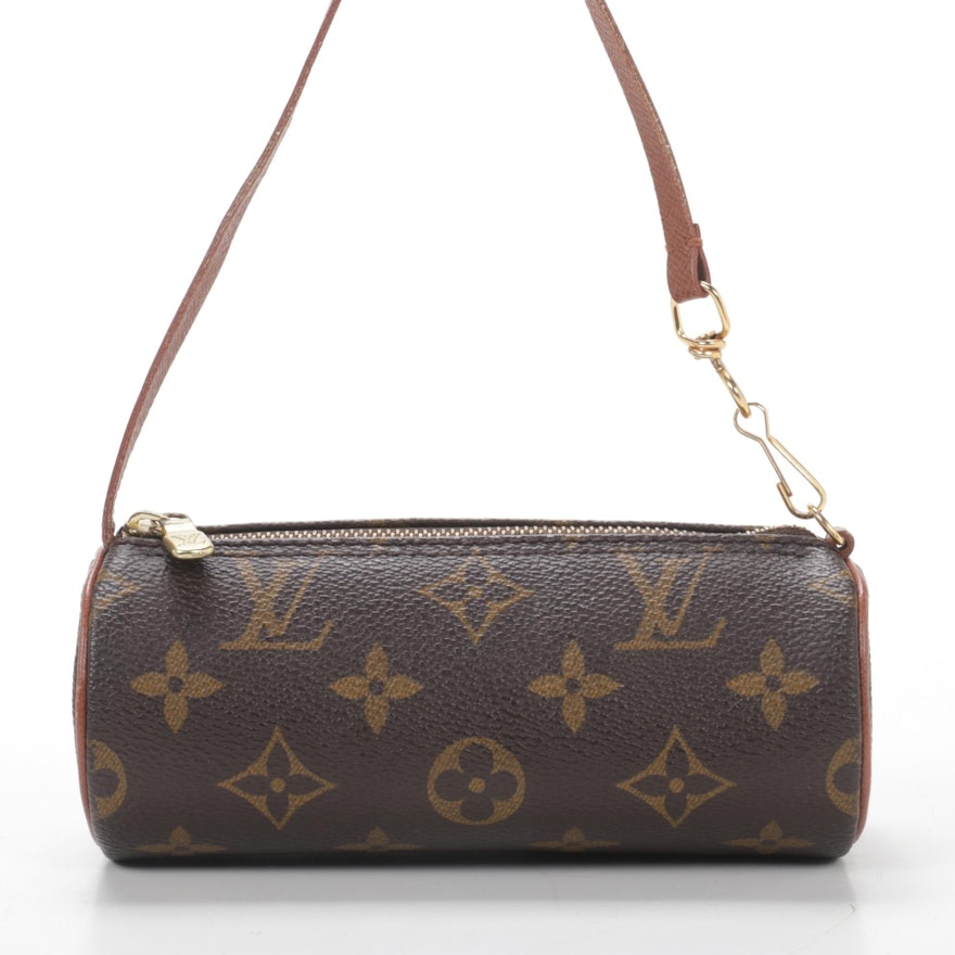 Louis Vuitton Black Satin Mini Monogram Papillon Barrel Bag For