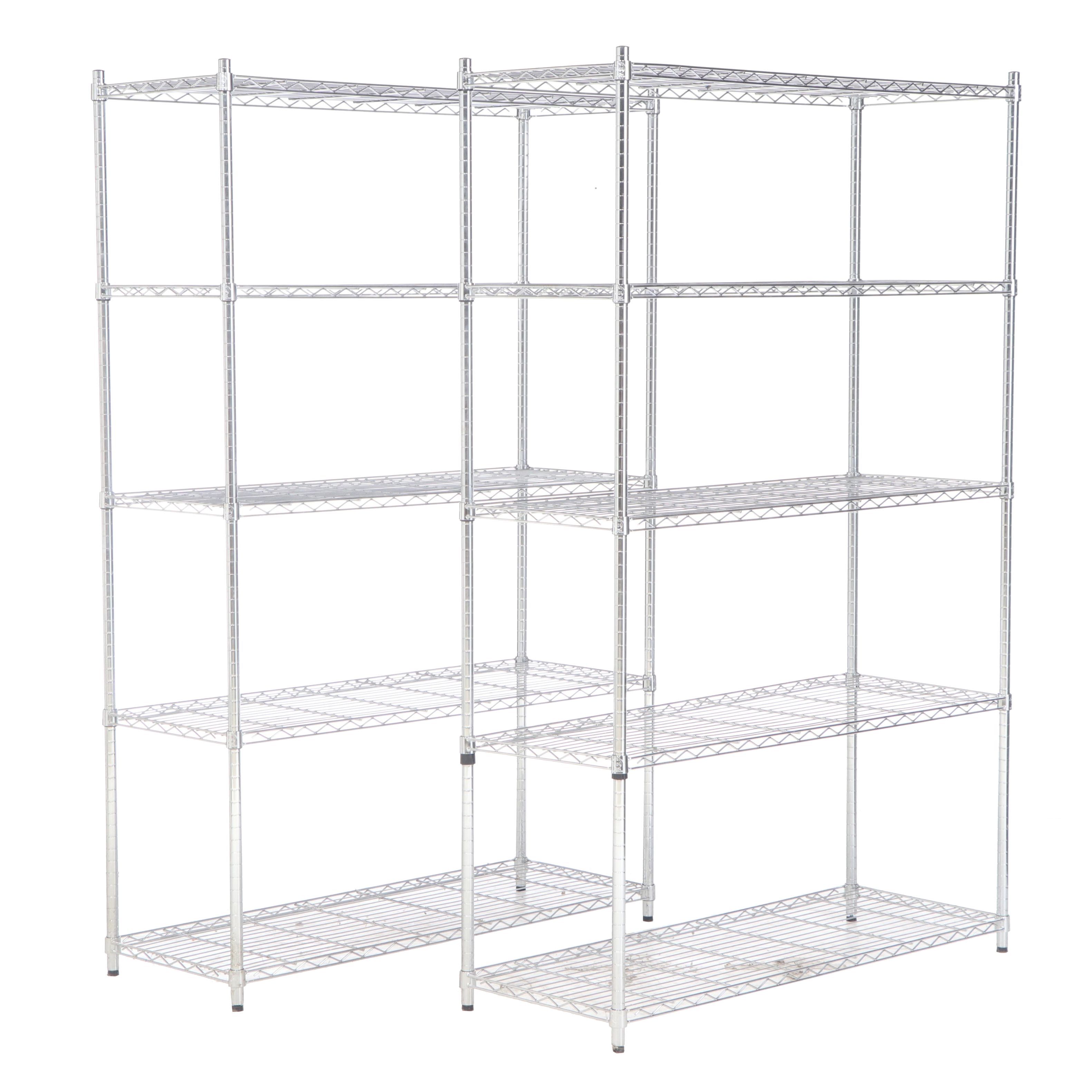Pair of Shelf Tech Heavy Duty Wire Shelving Units EBTH