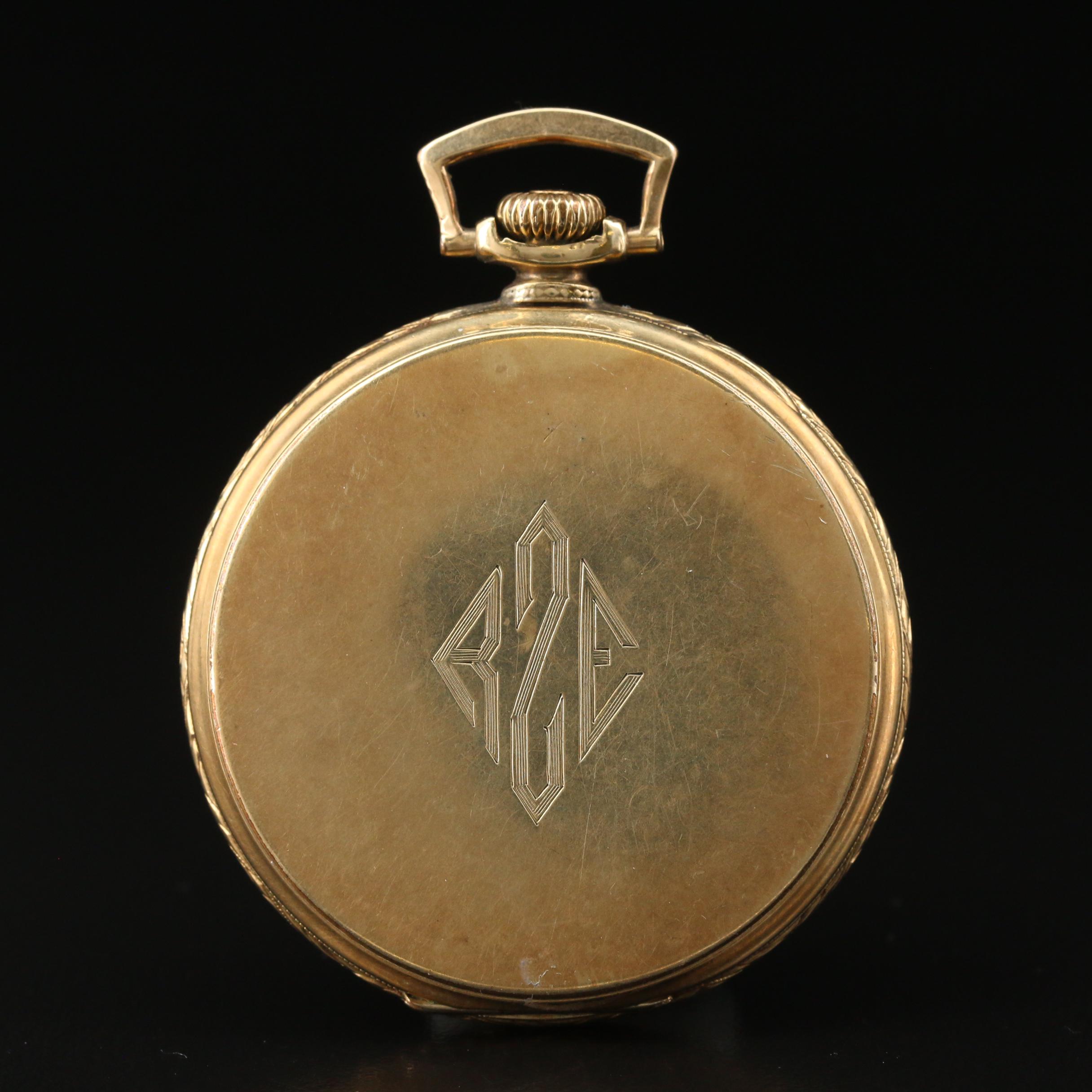 1925 Illinois Autocrat 14K Gold Filled Open Face Pocket Watch EBTH