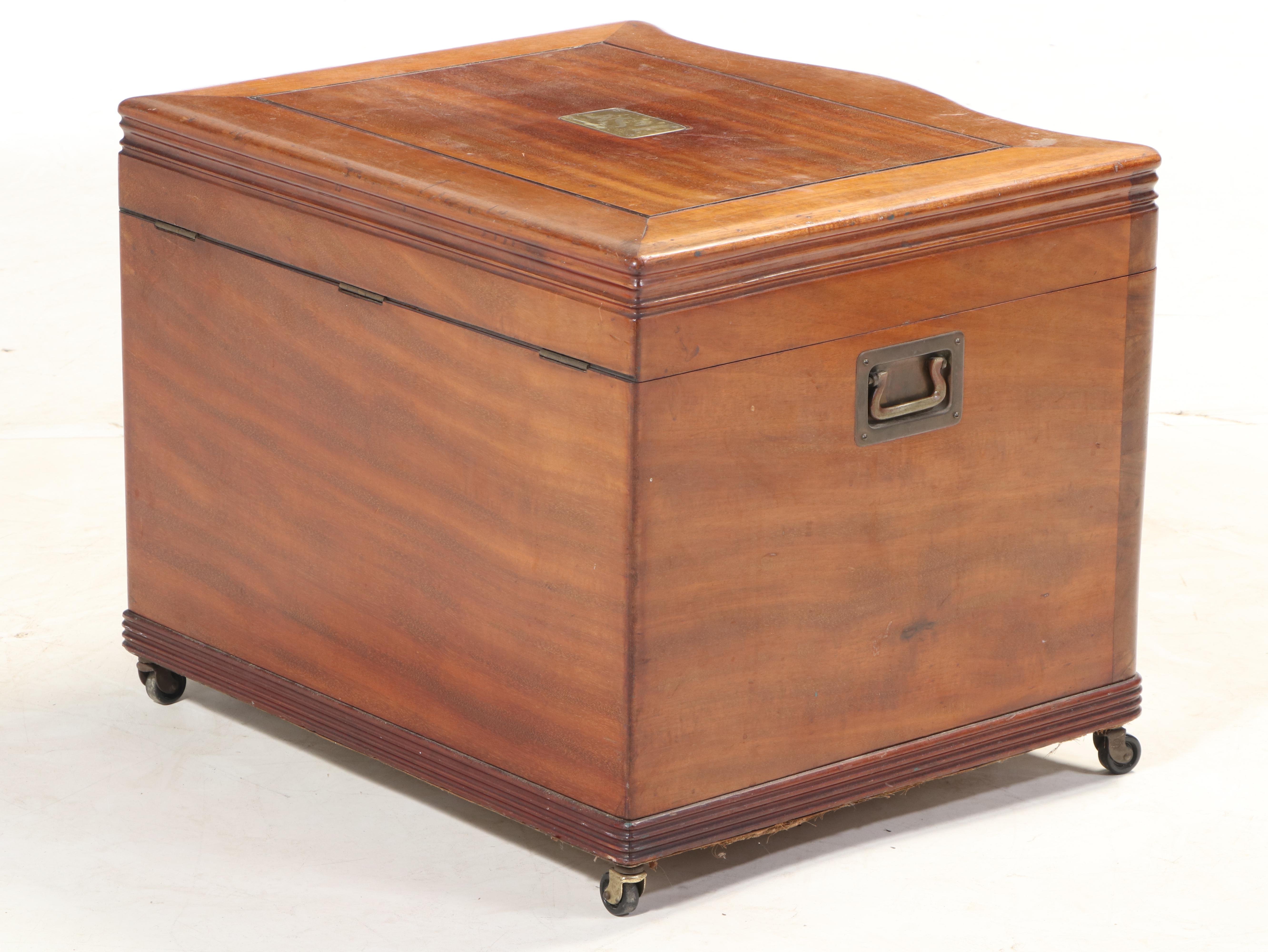 Alvin Walnut Flatware Storage Chest on Casters, Mid20th Century EBTH