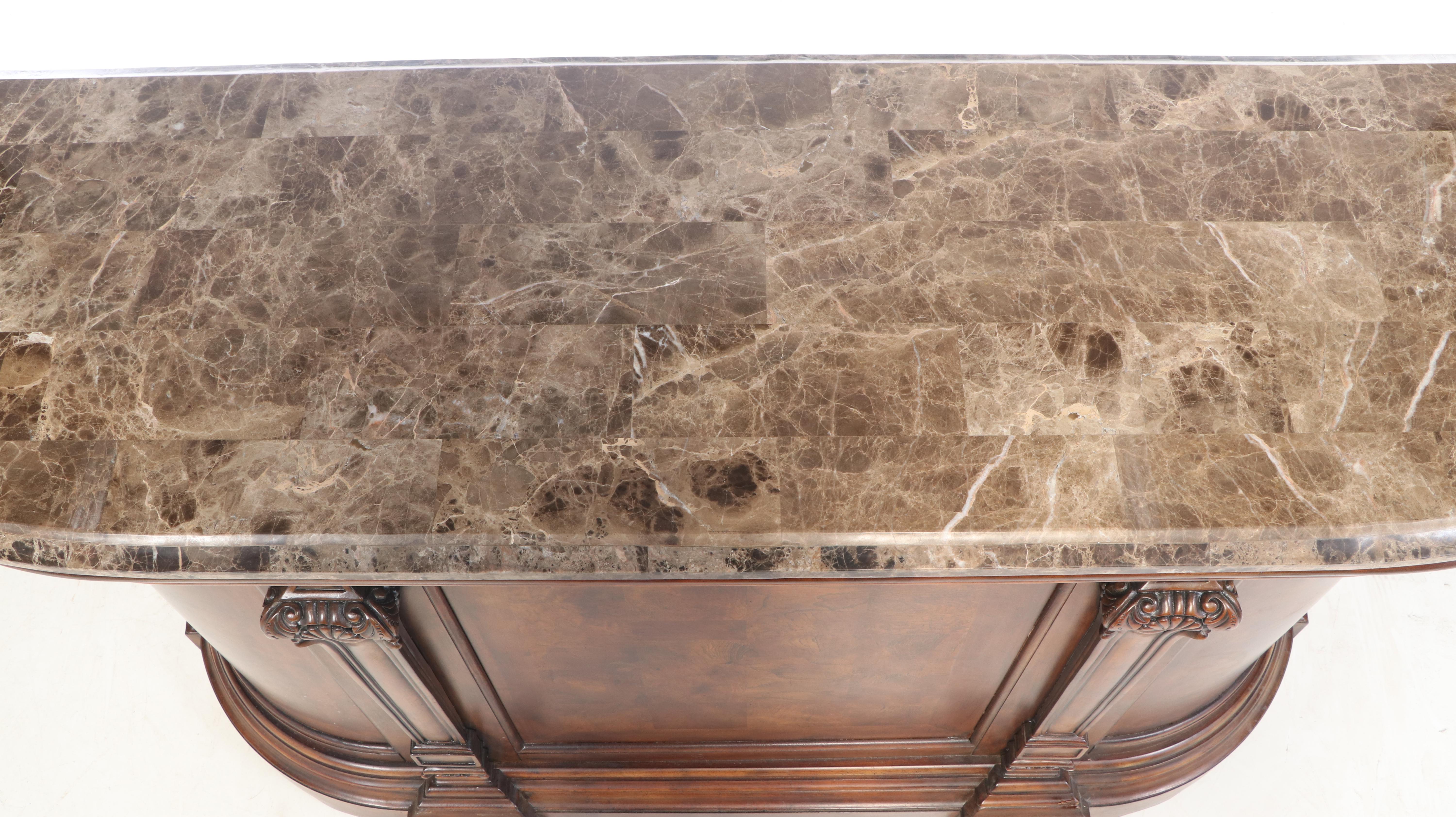 Baroque Style Marble Top Bar Counter EBTH