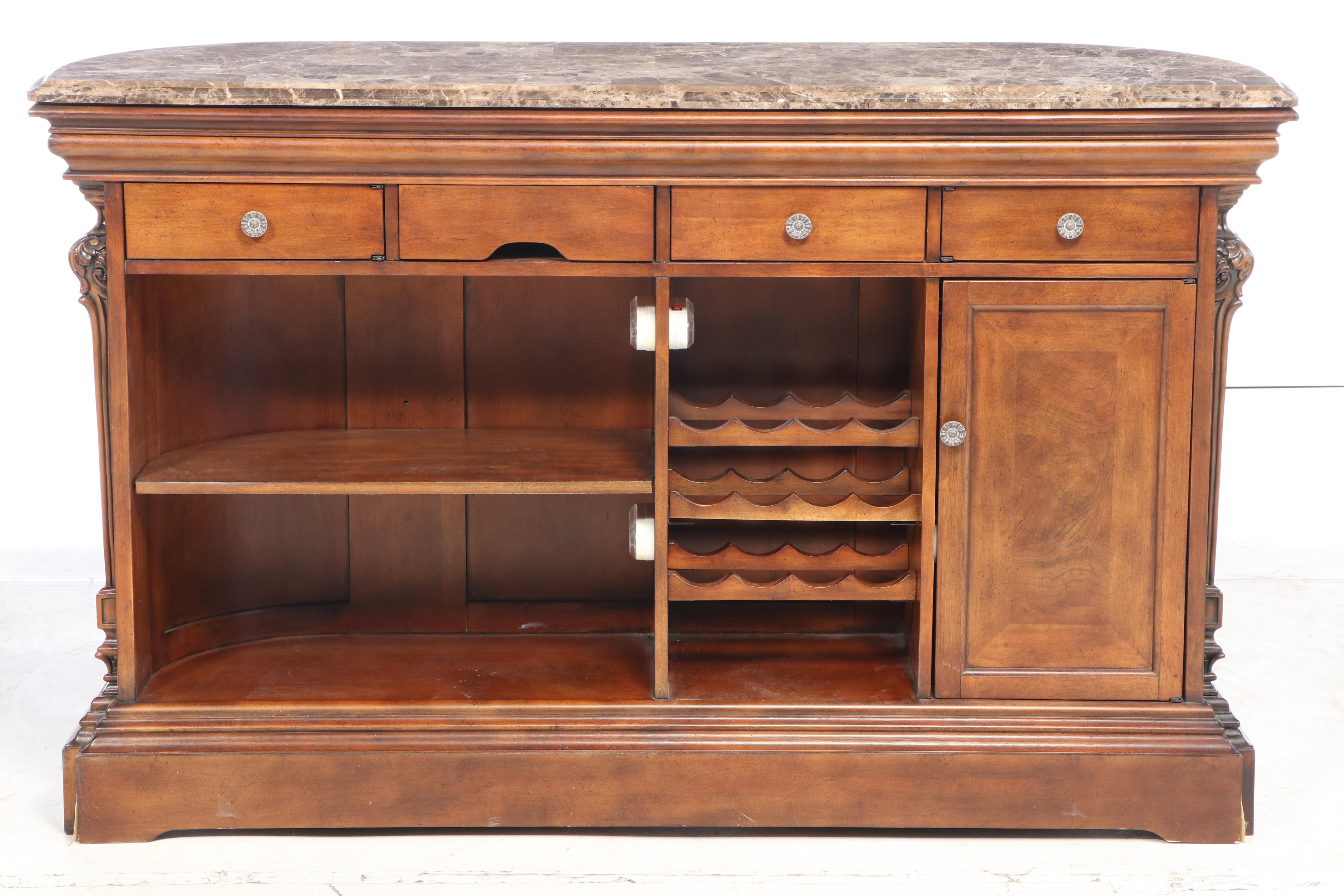 Baroque Style Marble Top Bar Counter EBTH