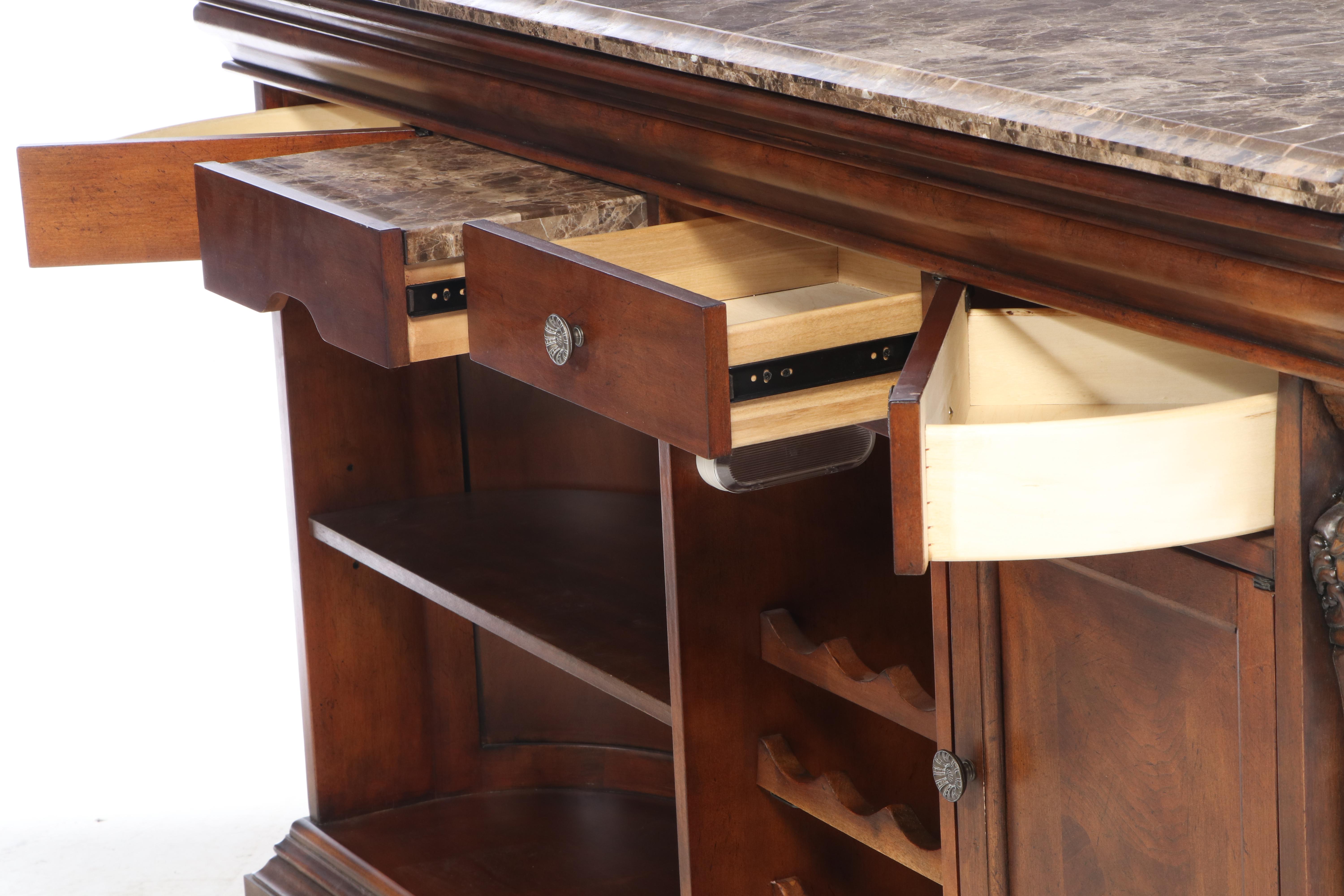 Baroque Style Marble Top Bar Counter EBTH