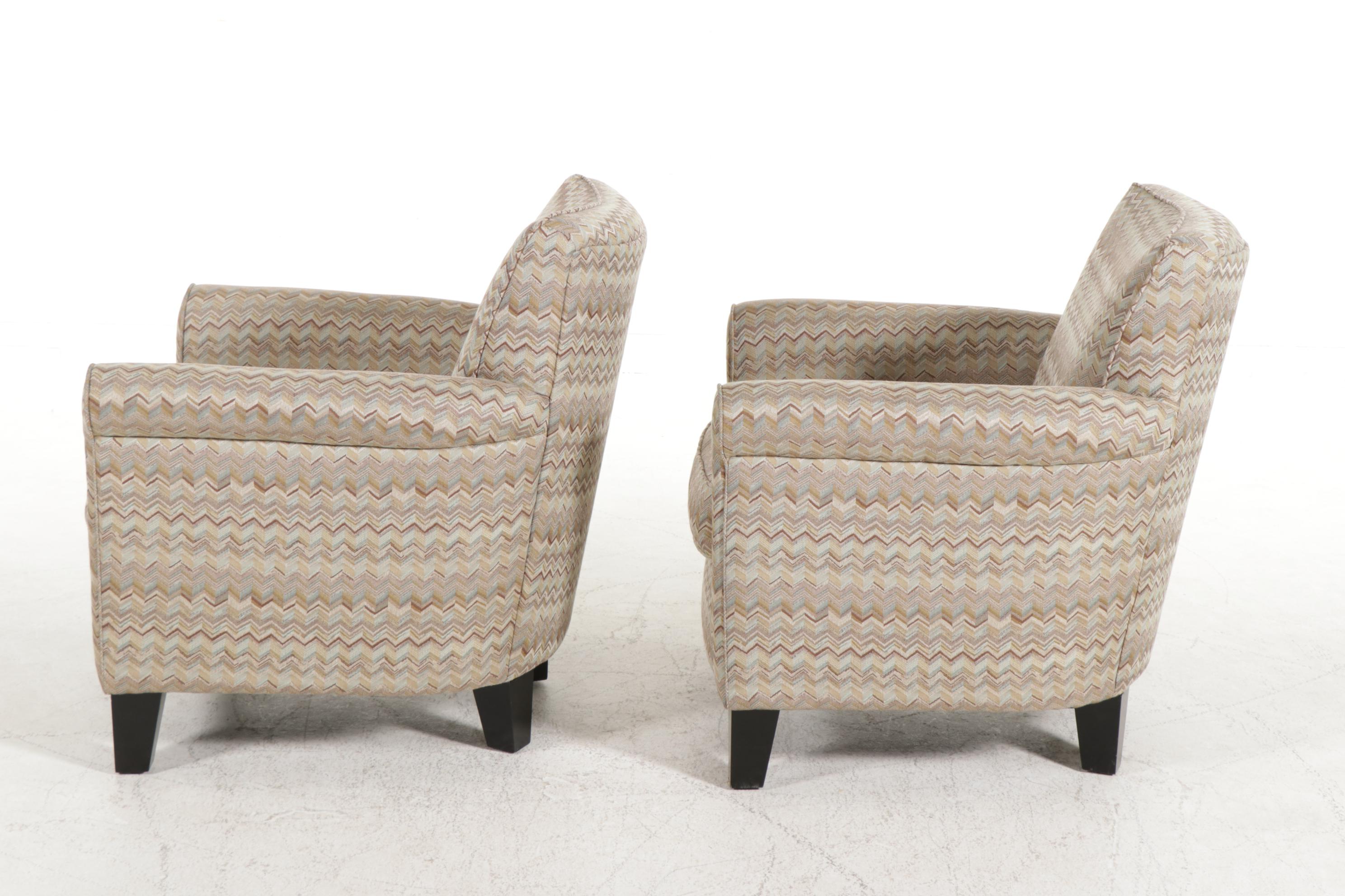 Pair of Havertys Upholstered Lounge Chairs EBTH