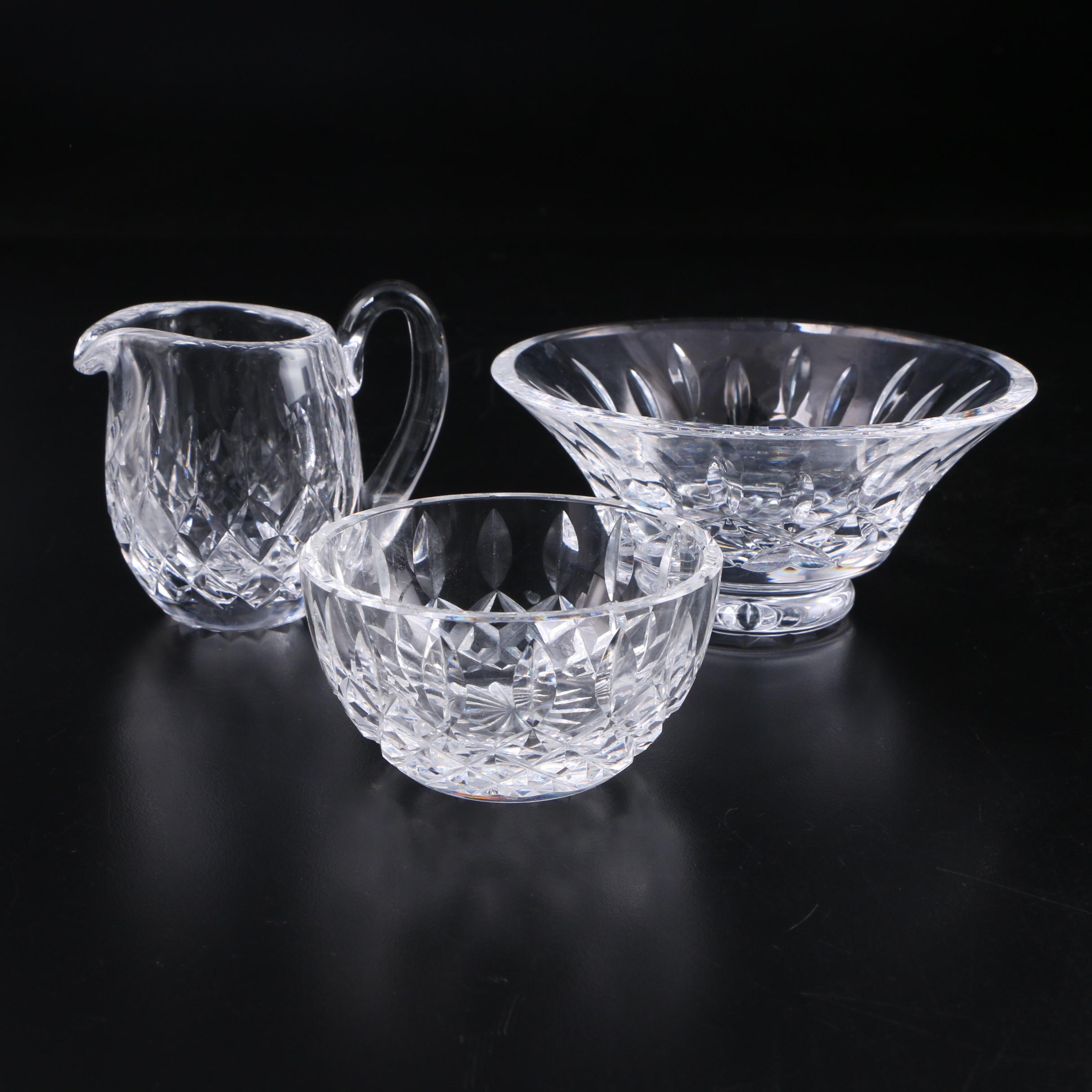 Waterford Crystal "Lismore" Creamer, Sugar Bowl, and Condiment Bowl EBTH