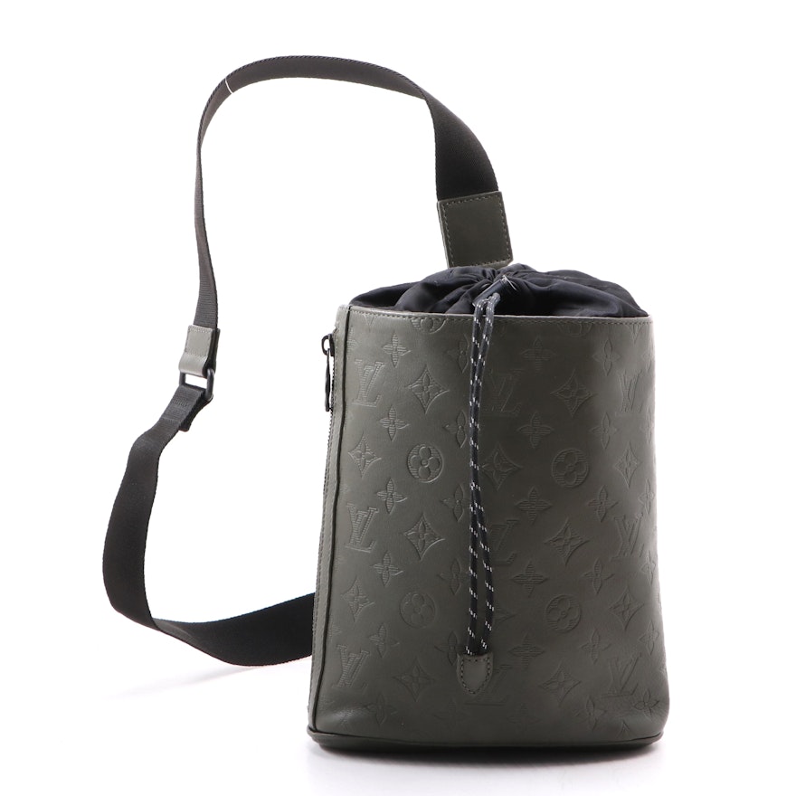 Louis Vuitton Chalk Sling Bag Monogram Shadow Khaki in Calfskin