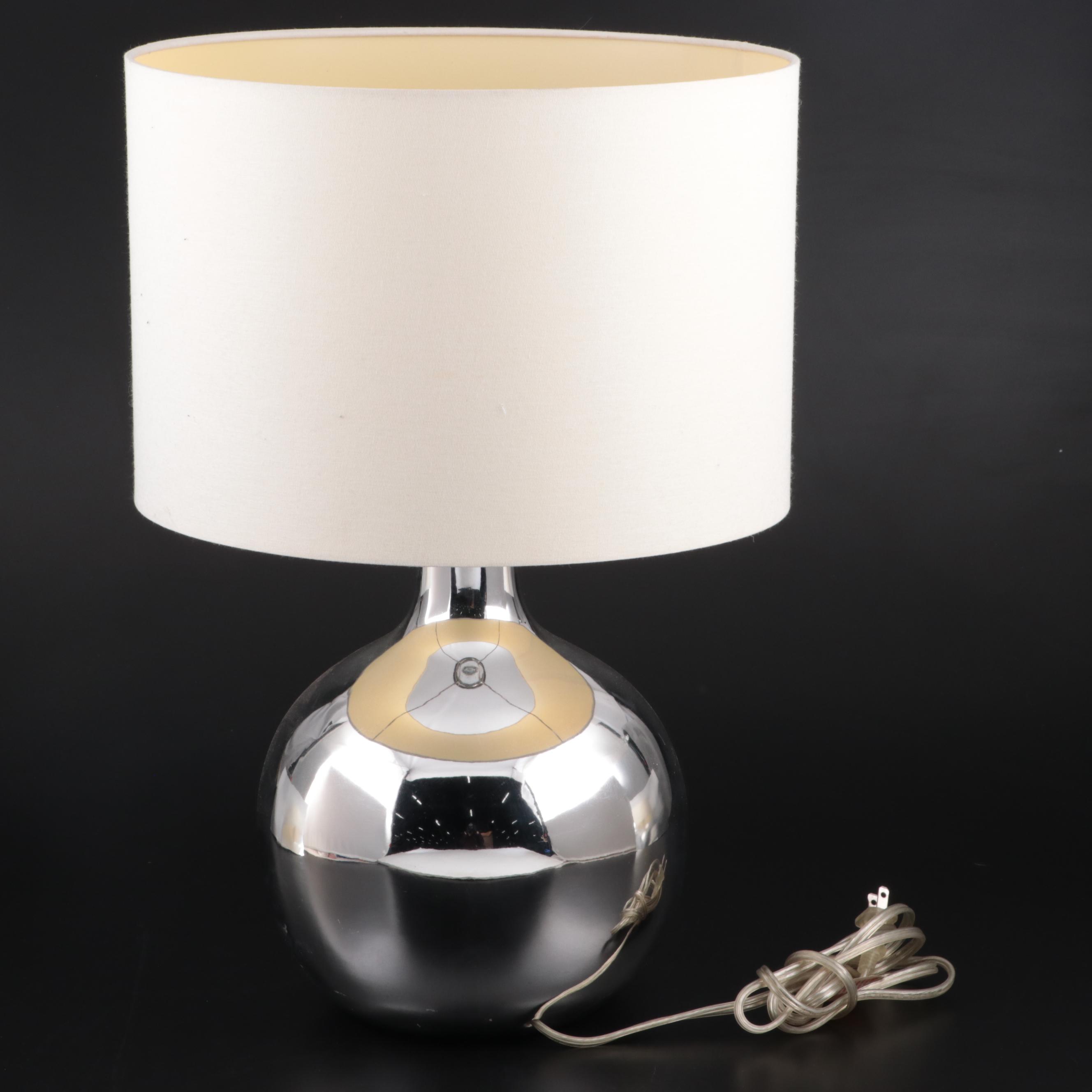 Modernist Style ChromeMetallic Glazed Ceramic Table Lamp EBTH
