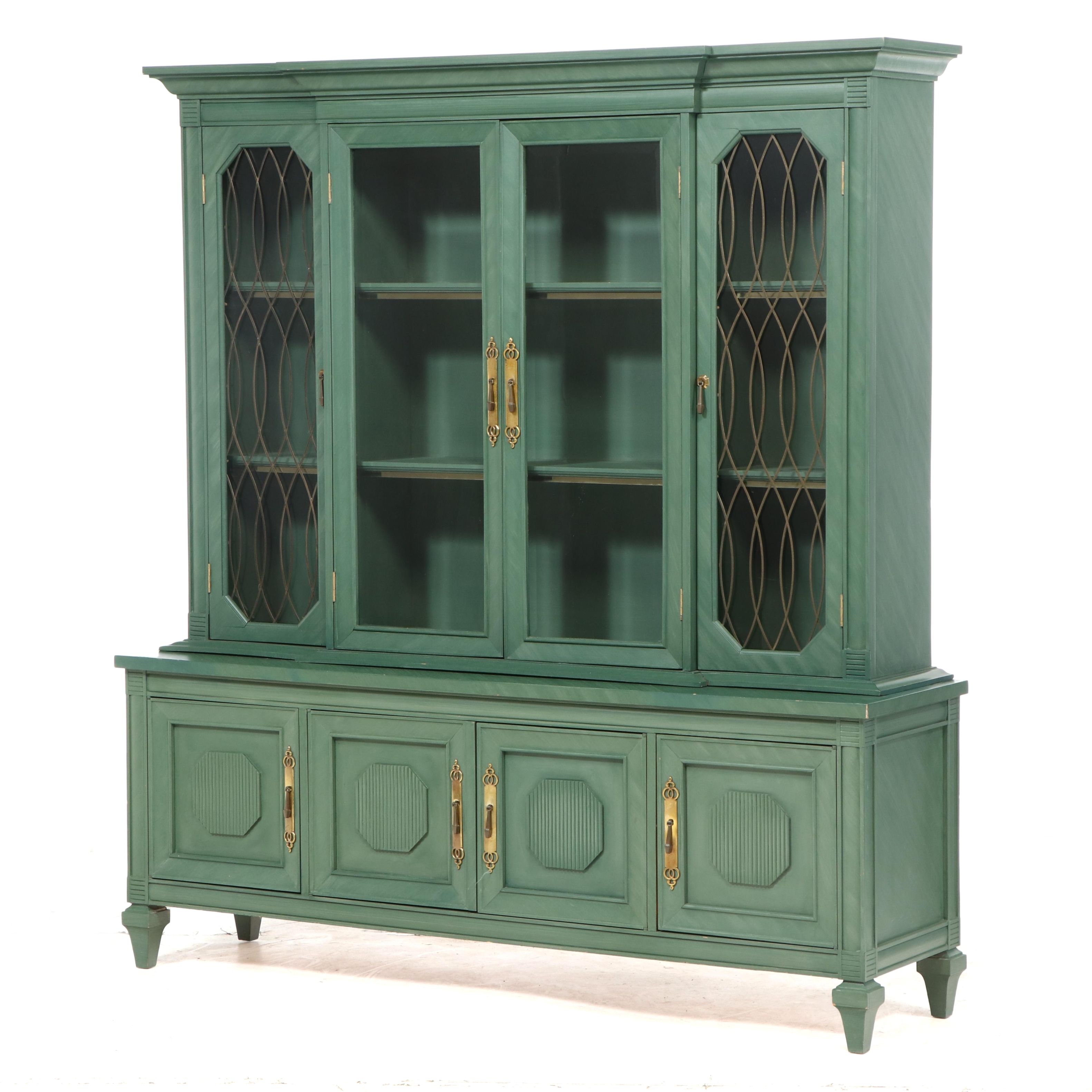 Contemporary Painted Wood Illuminated China Cabinet Mid Late 20th Century Ebth