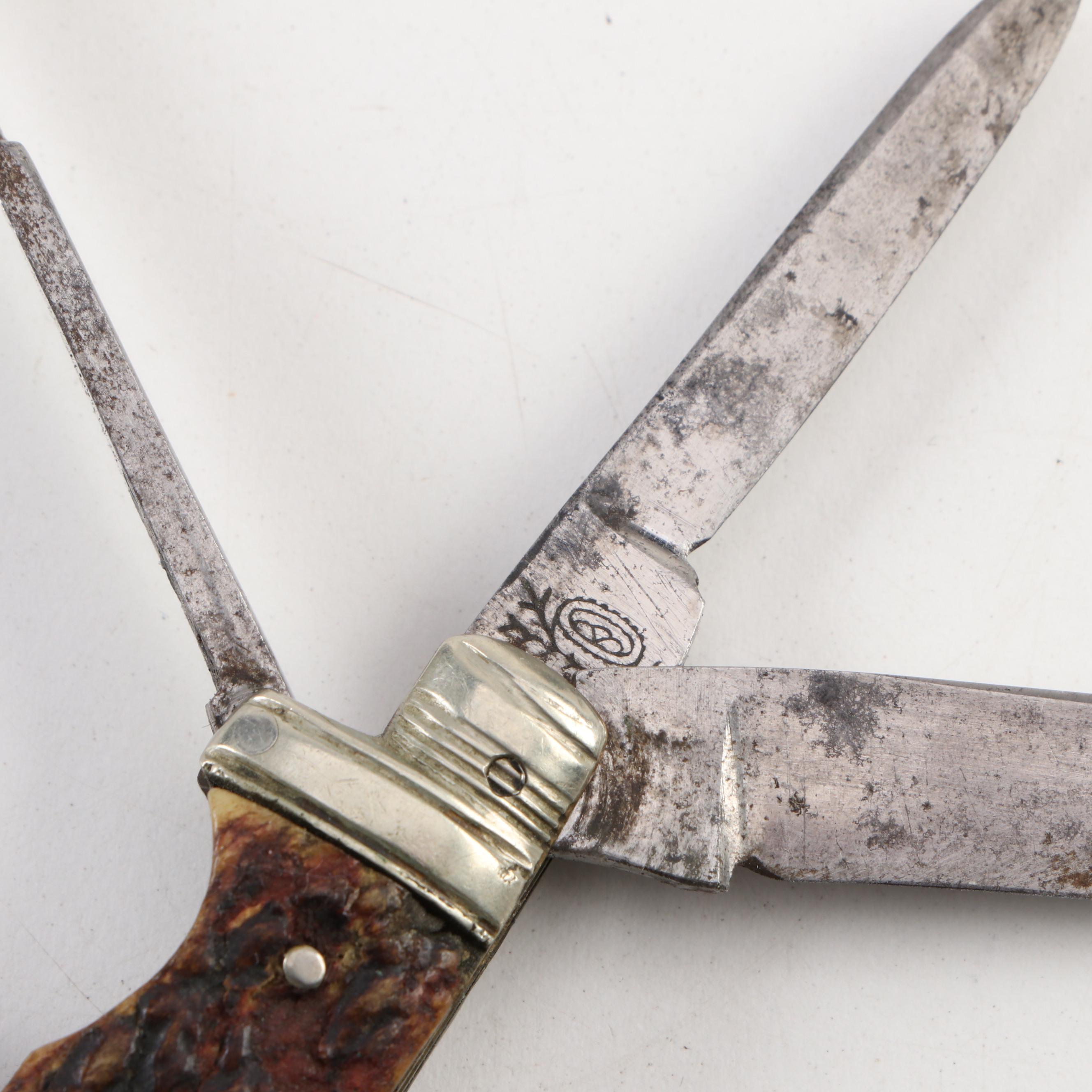 Southern & Richardson Stag Handle Horseman's Knife, Early 20th Century