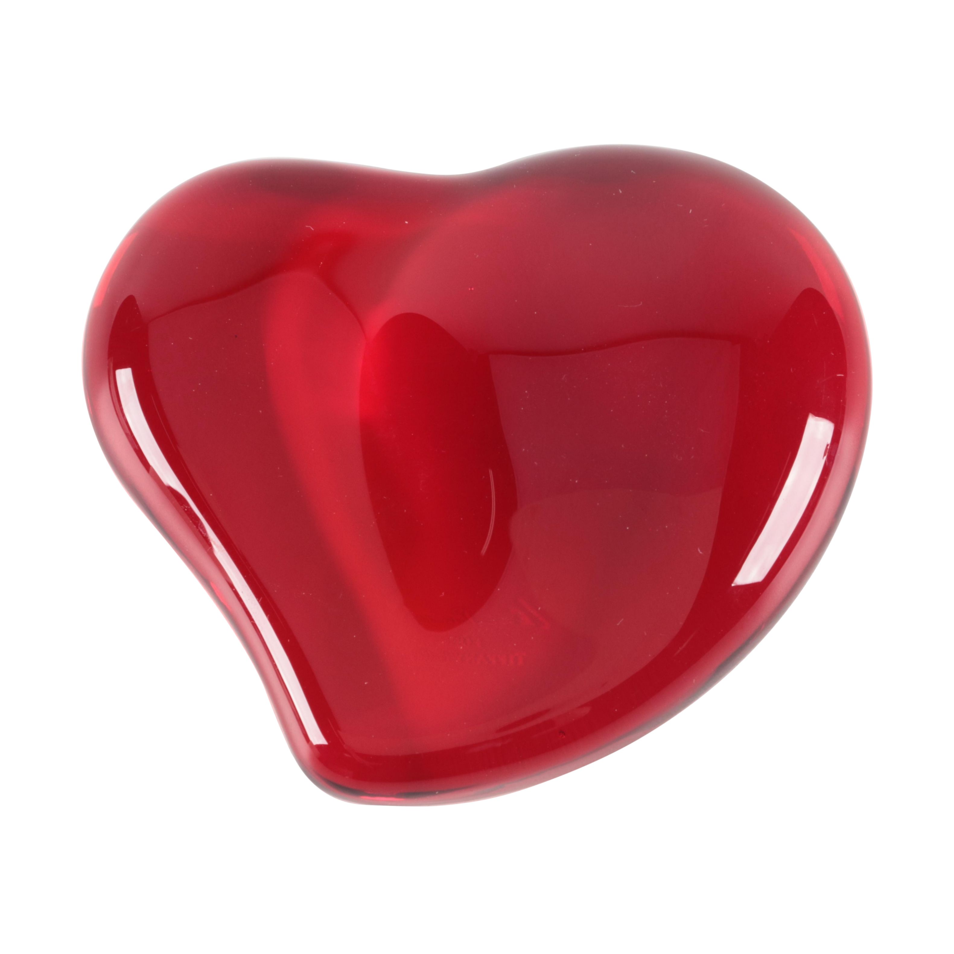 tiffany red heart paperweight