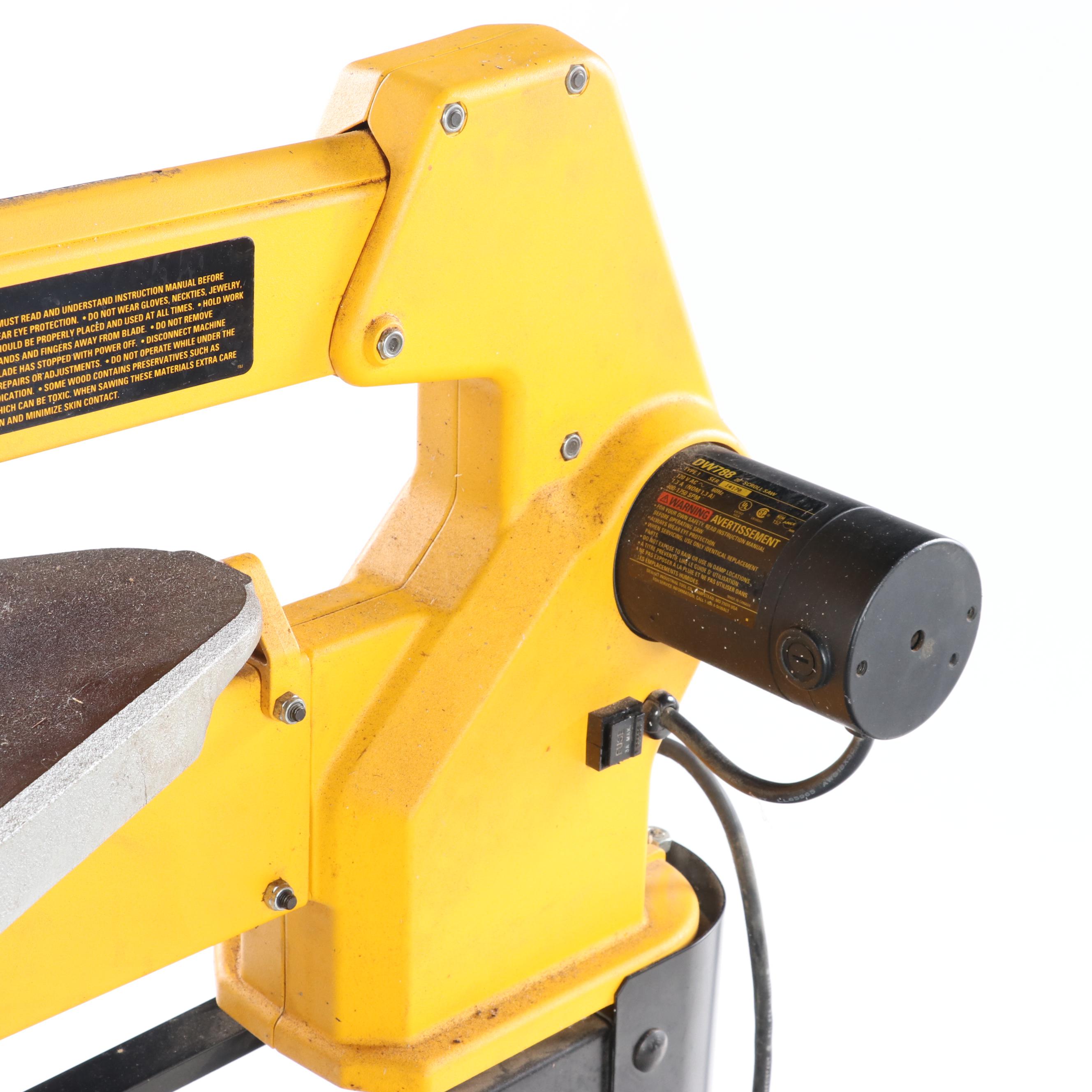 Dewalt Corded Electric Scroll Saw with Stand and Ryobi Blade Sets EBTH