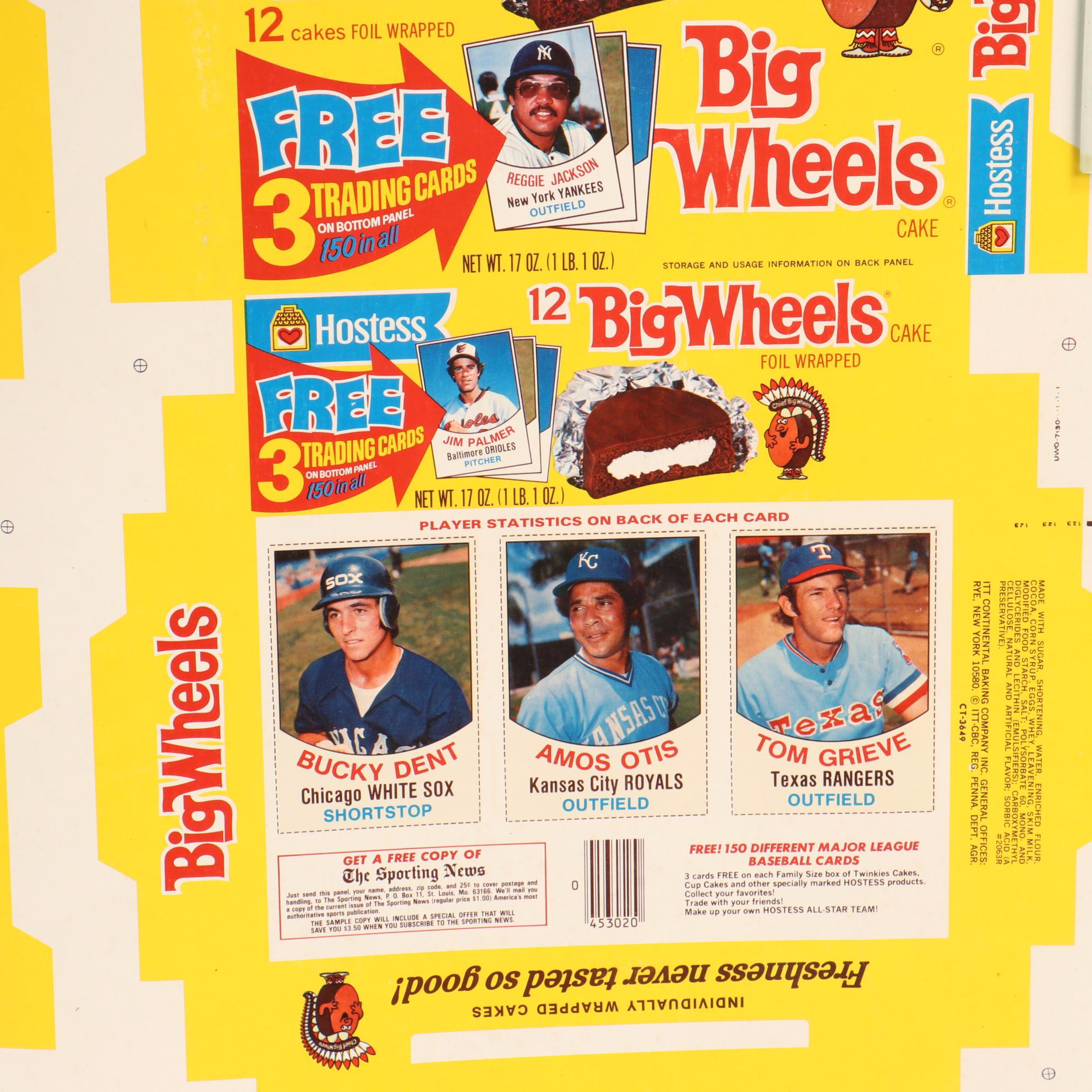 Hostess "Big Wheels" Baseball Cards Uncut Sheets EBTH