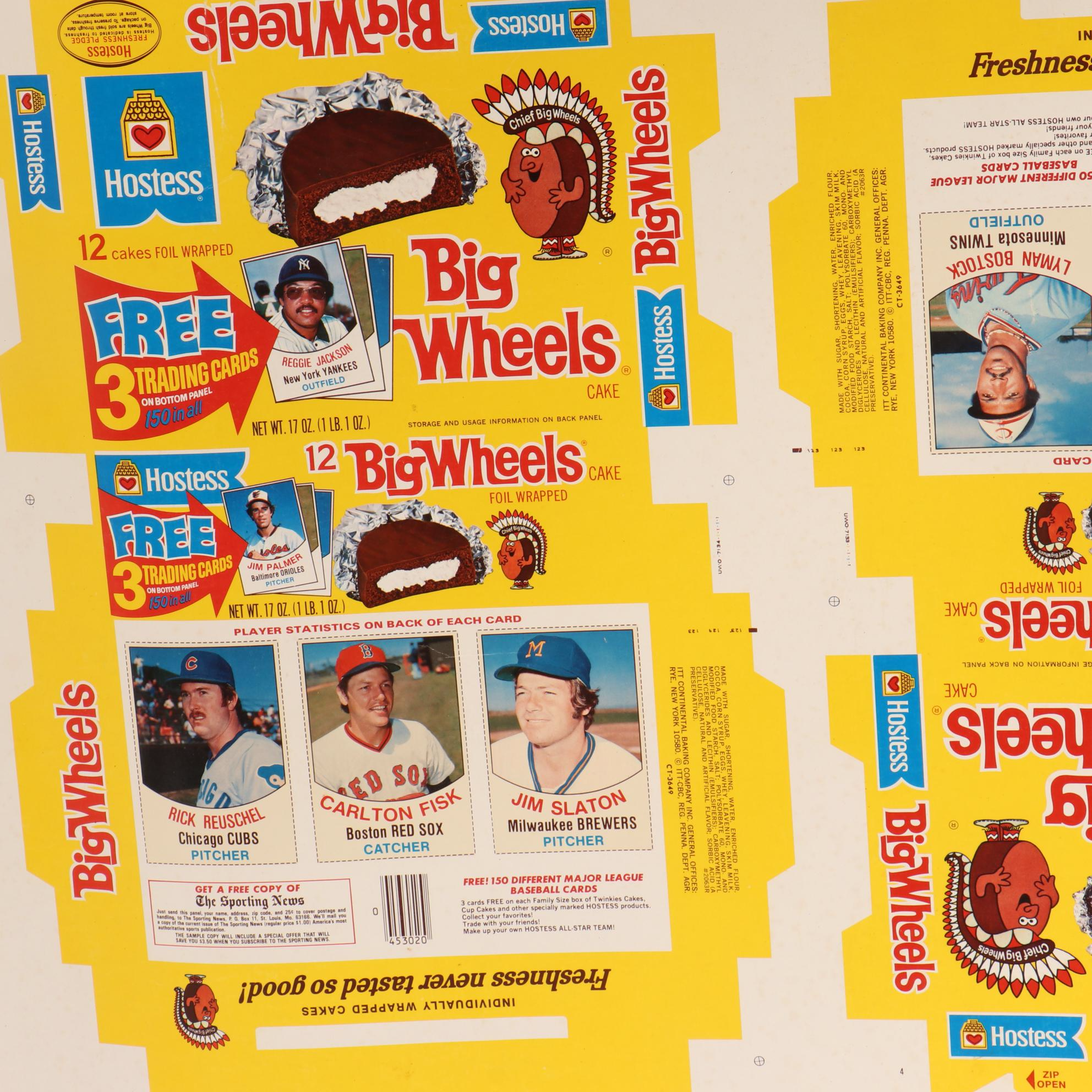 Hostess "Big Wheels" Baseball Cards Uncut Sheets EBTH