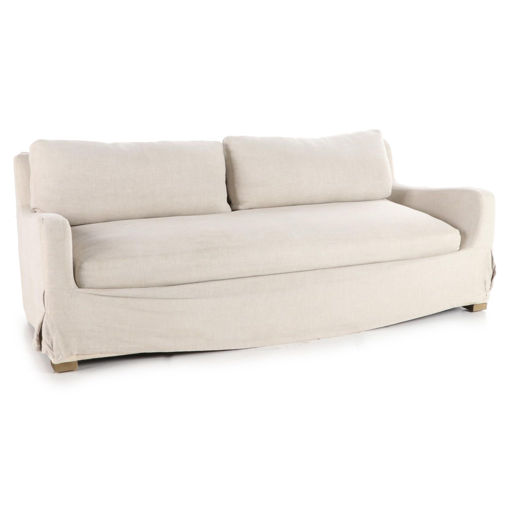 Contemporary Slip Covered Sofa EBTH