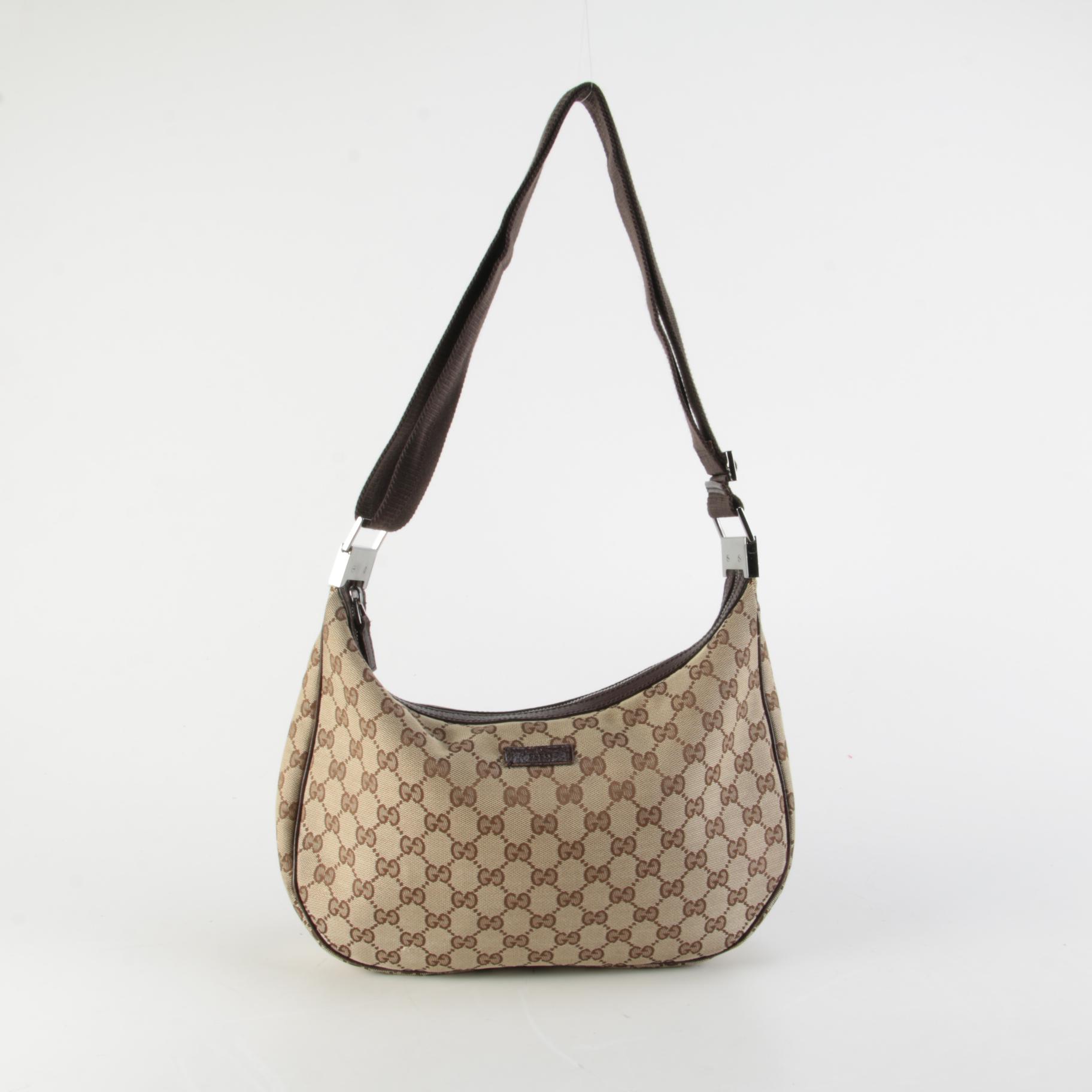 Gucci Saddle Bag in GG Beige Canvas and Brown Leather EBTH