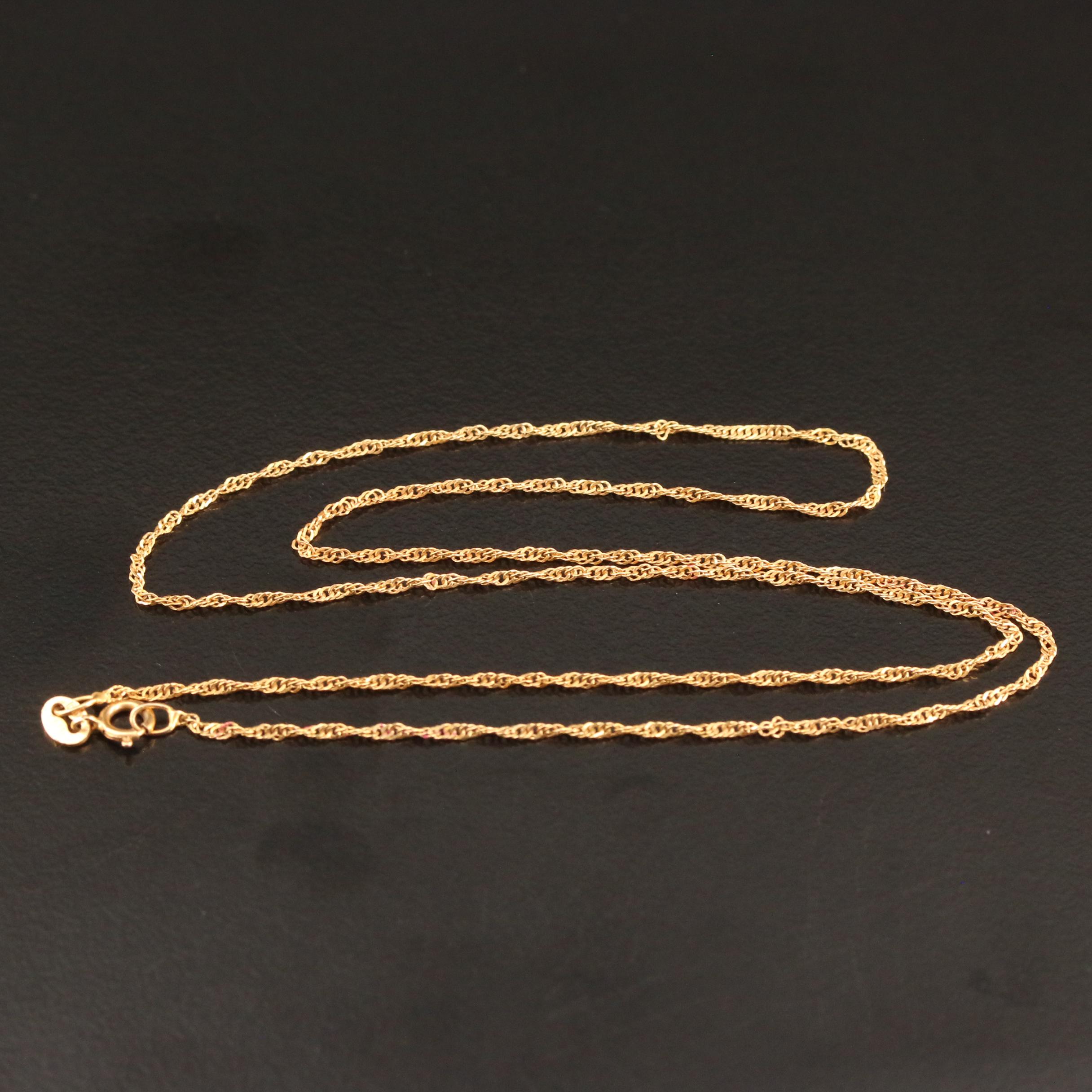 14K Singapore Chain Necklace EBTH