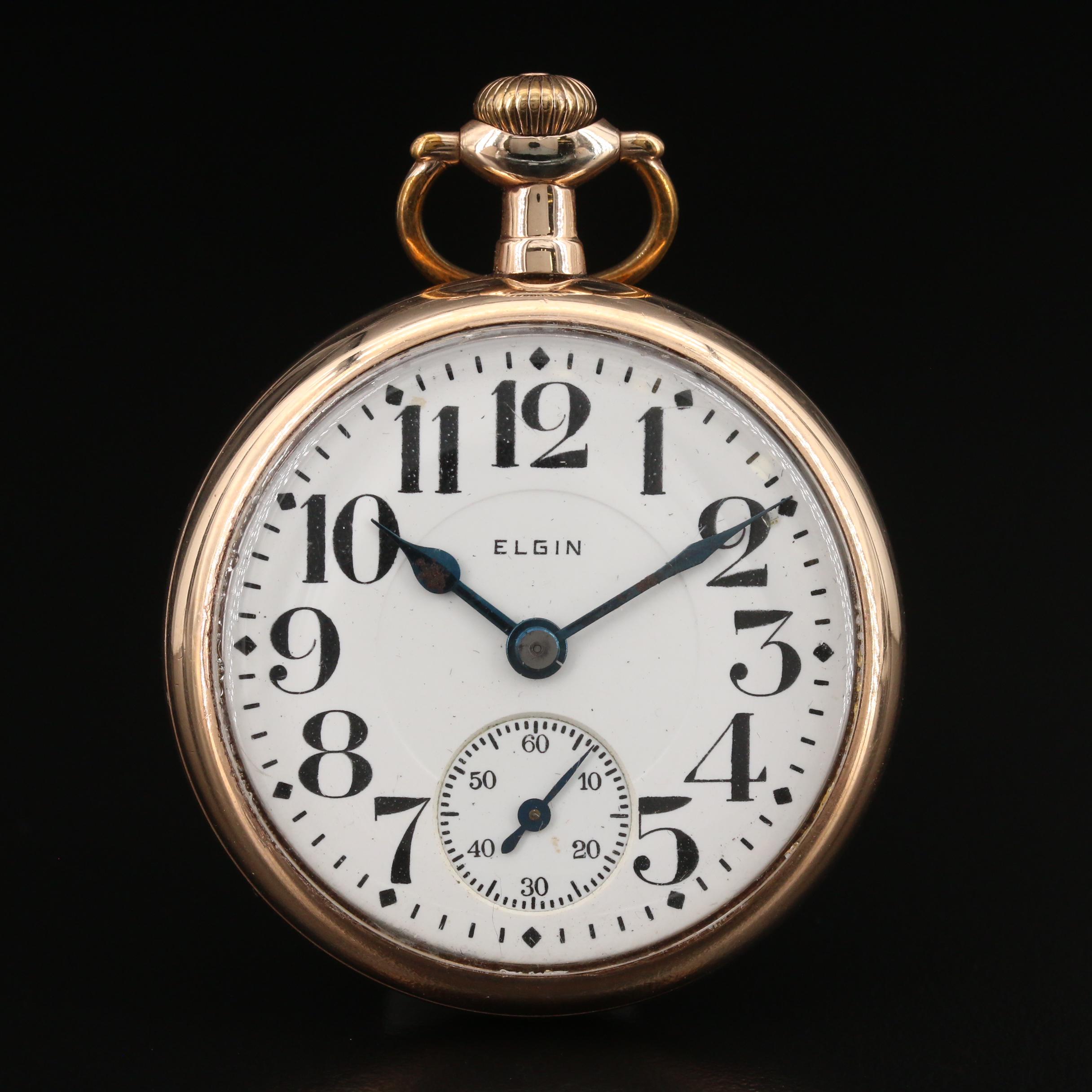 1920 Elgin Railroad Grade Gold Filled Pocket Watch EBTH