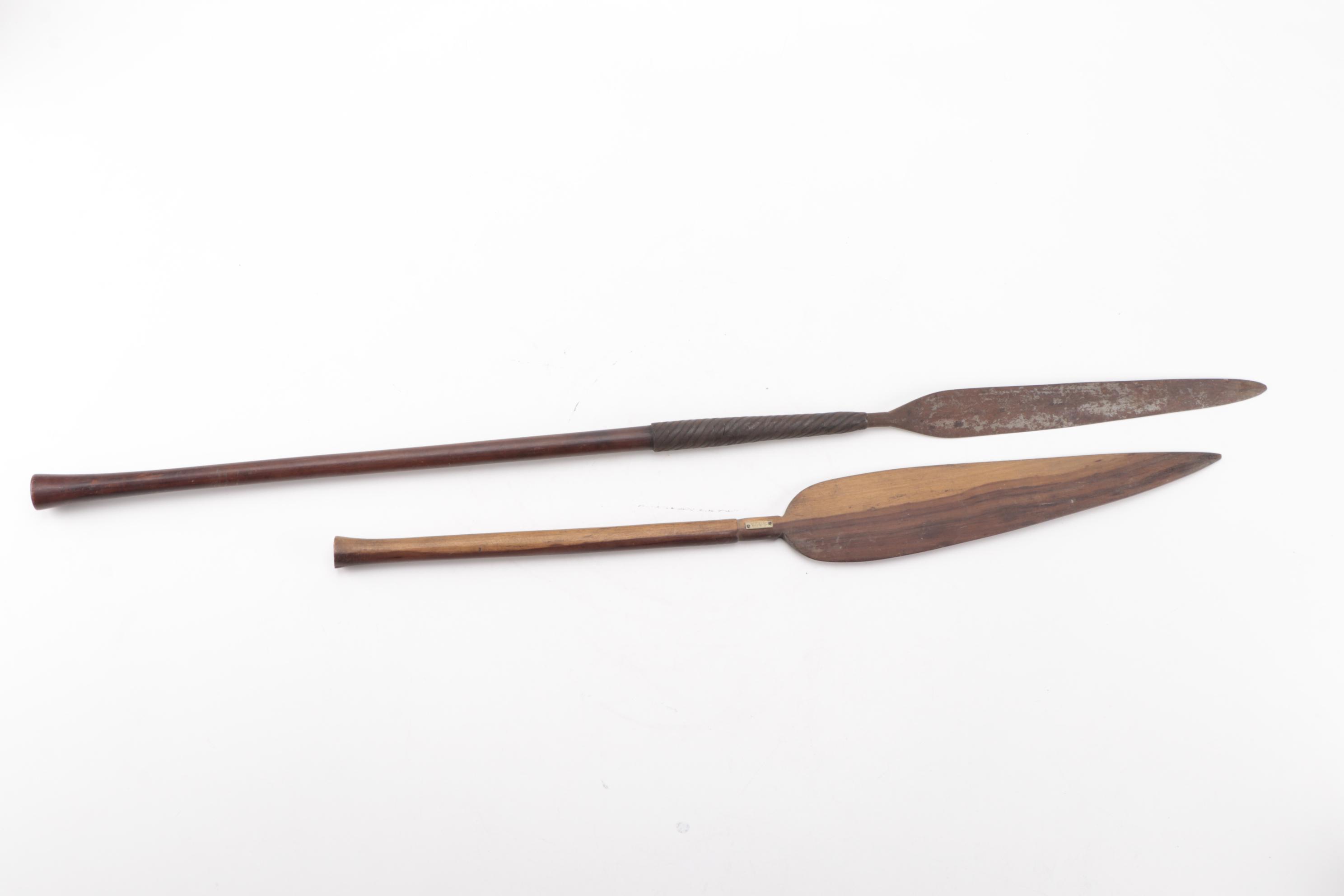 African Iklwa Short Spear and Decorative Hardwood Spear, Early/Mid 20th