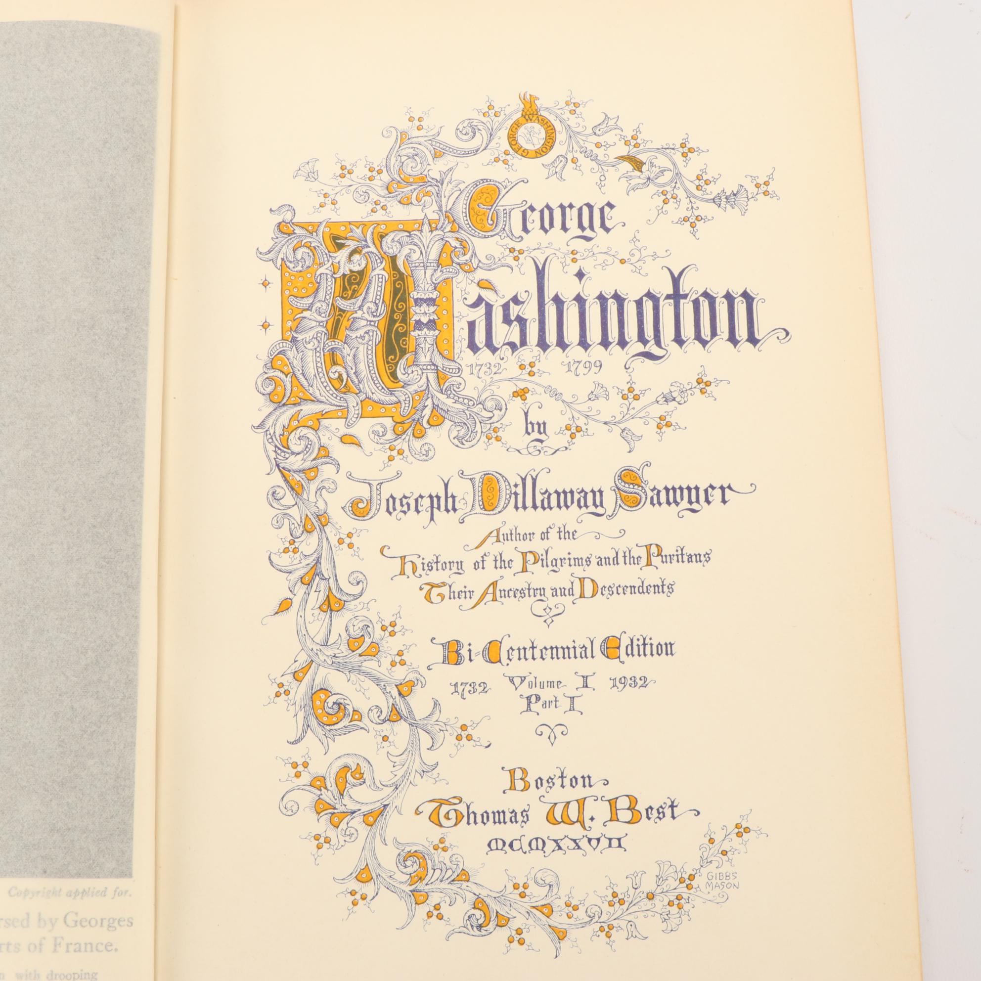 Signed Limited Edition George Washington By Joseph Dillaway Sawyer 