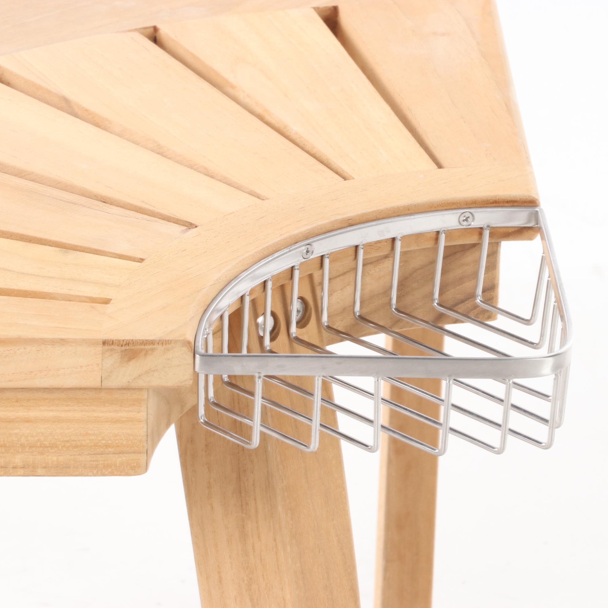 Frontgate "Resort" Collection Teak Corner Shower Seat with Basket EBTH