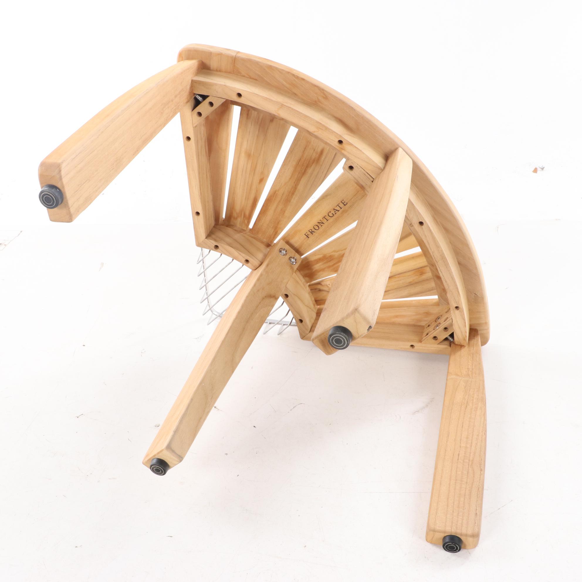 Frontgate "Resort" Collection Teak Corner Shower Seat with Basket EBTH