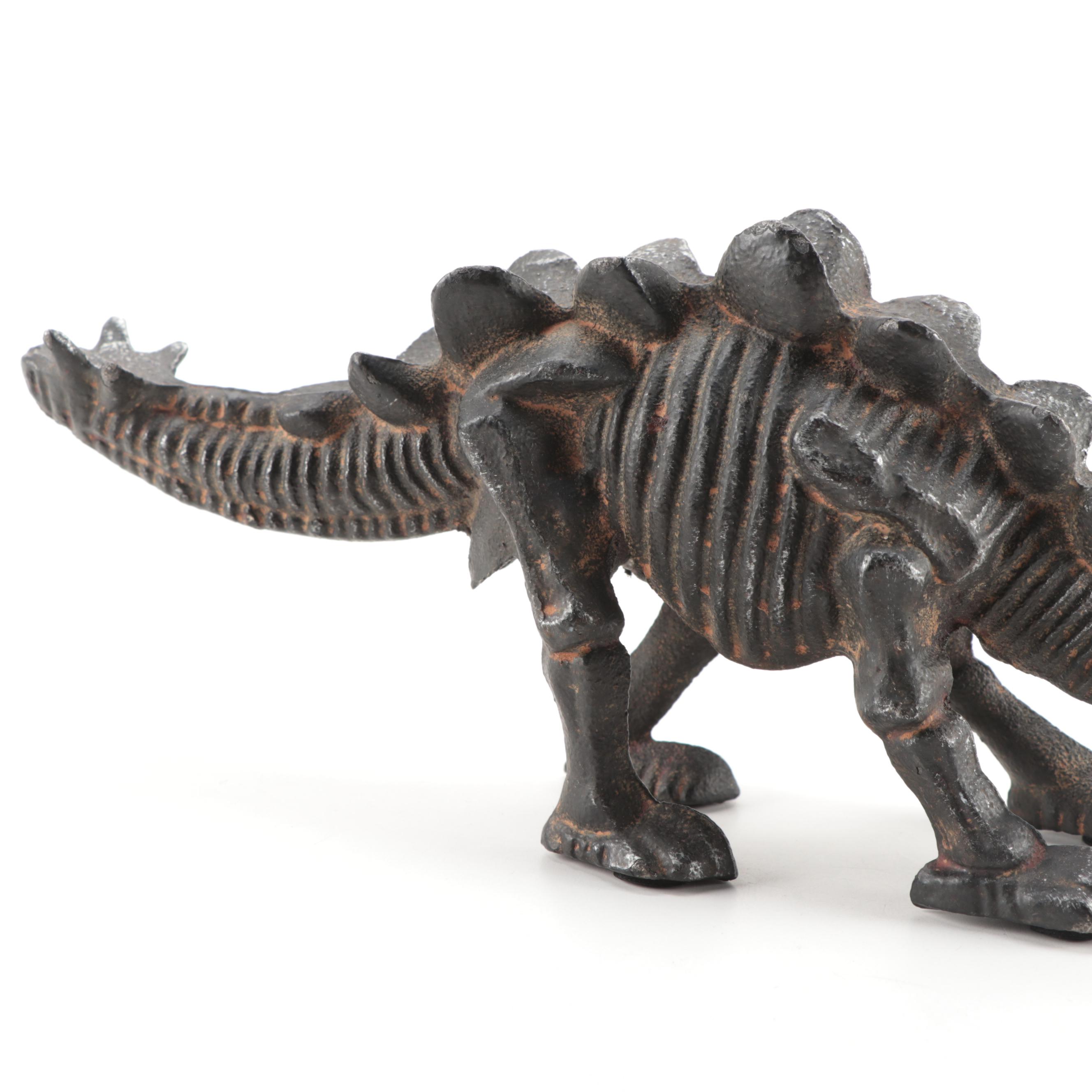 Figural Cast Iron Stegosaurus Dinosaur Doorstop EBTH