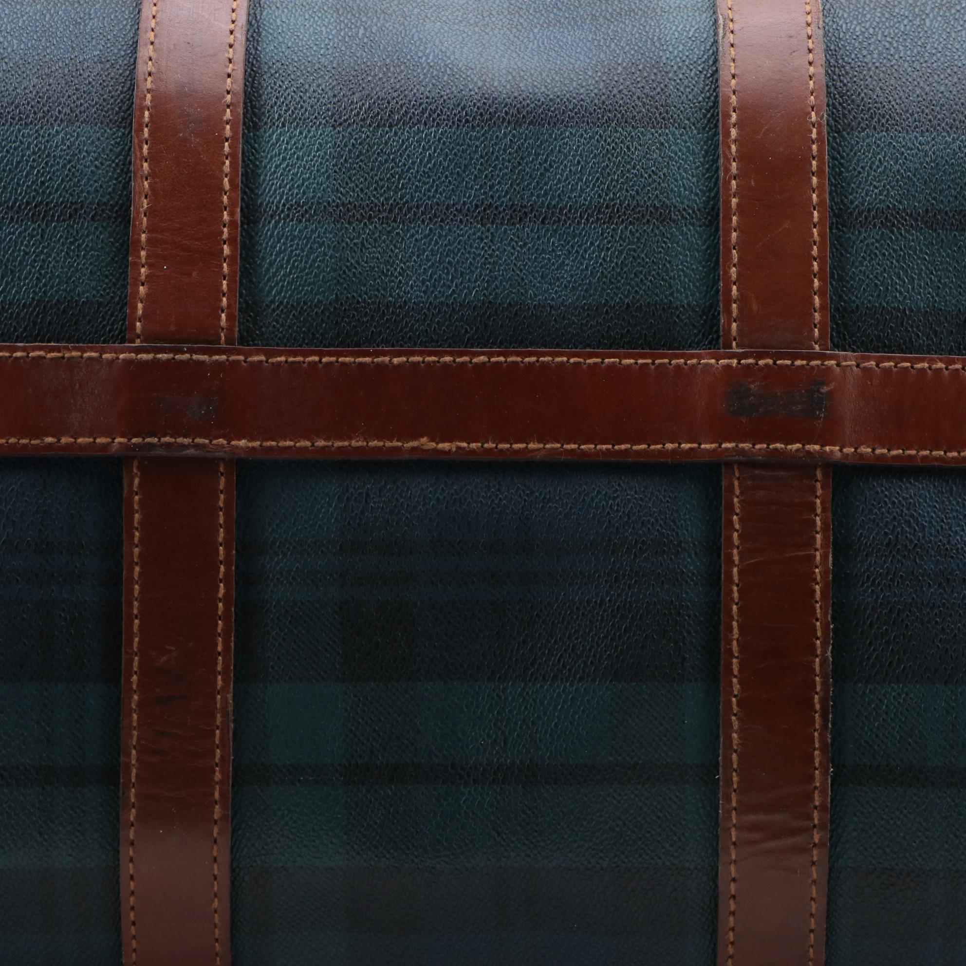 Polo Ralph Lauren Duffel Bag in Black Watch Plaid Coated Canvas and