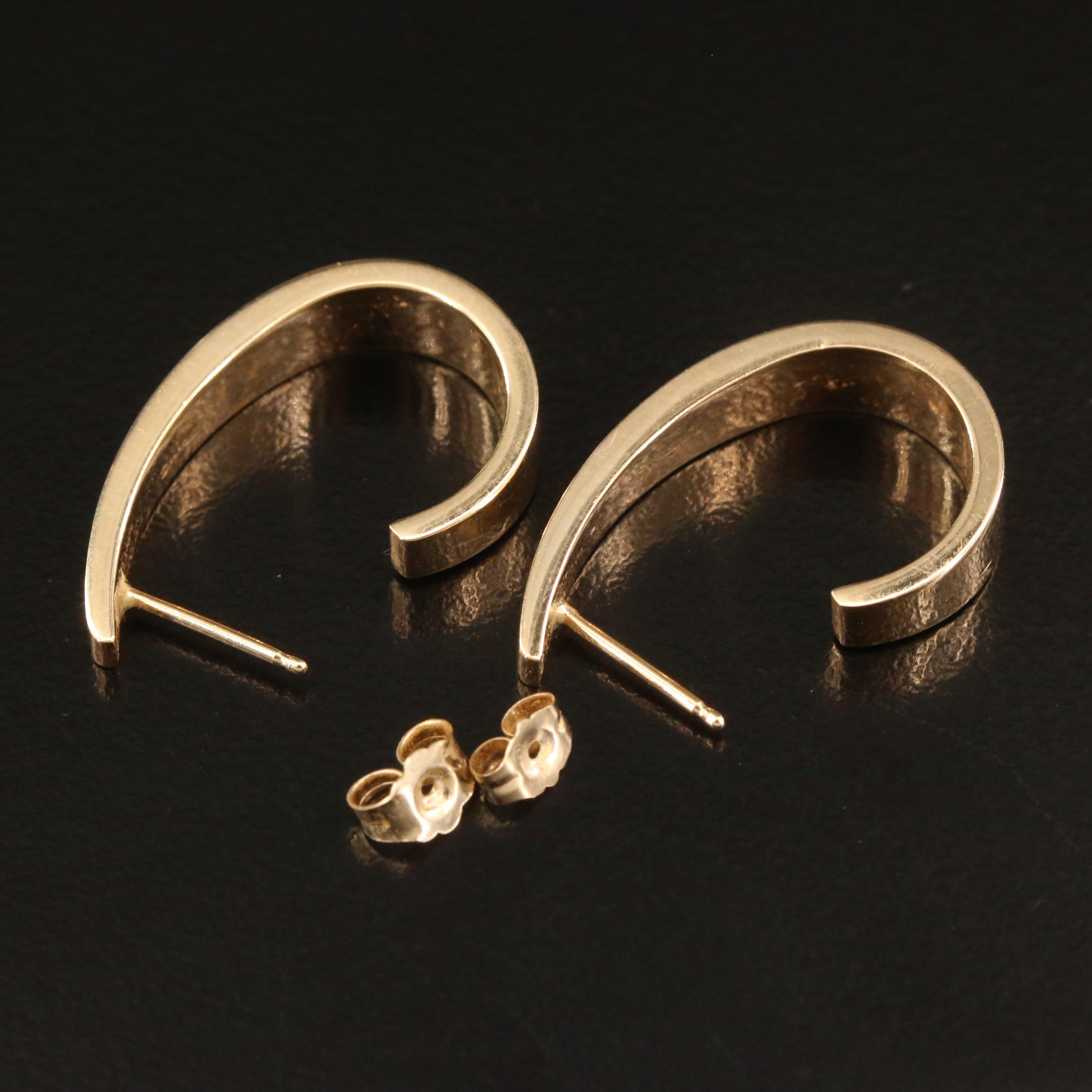 14K J-Hoop Earrings | EBTH