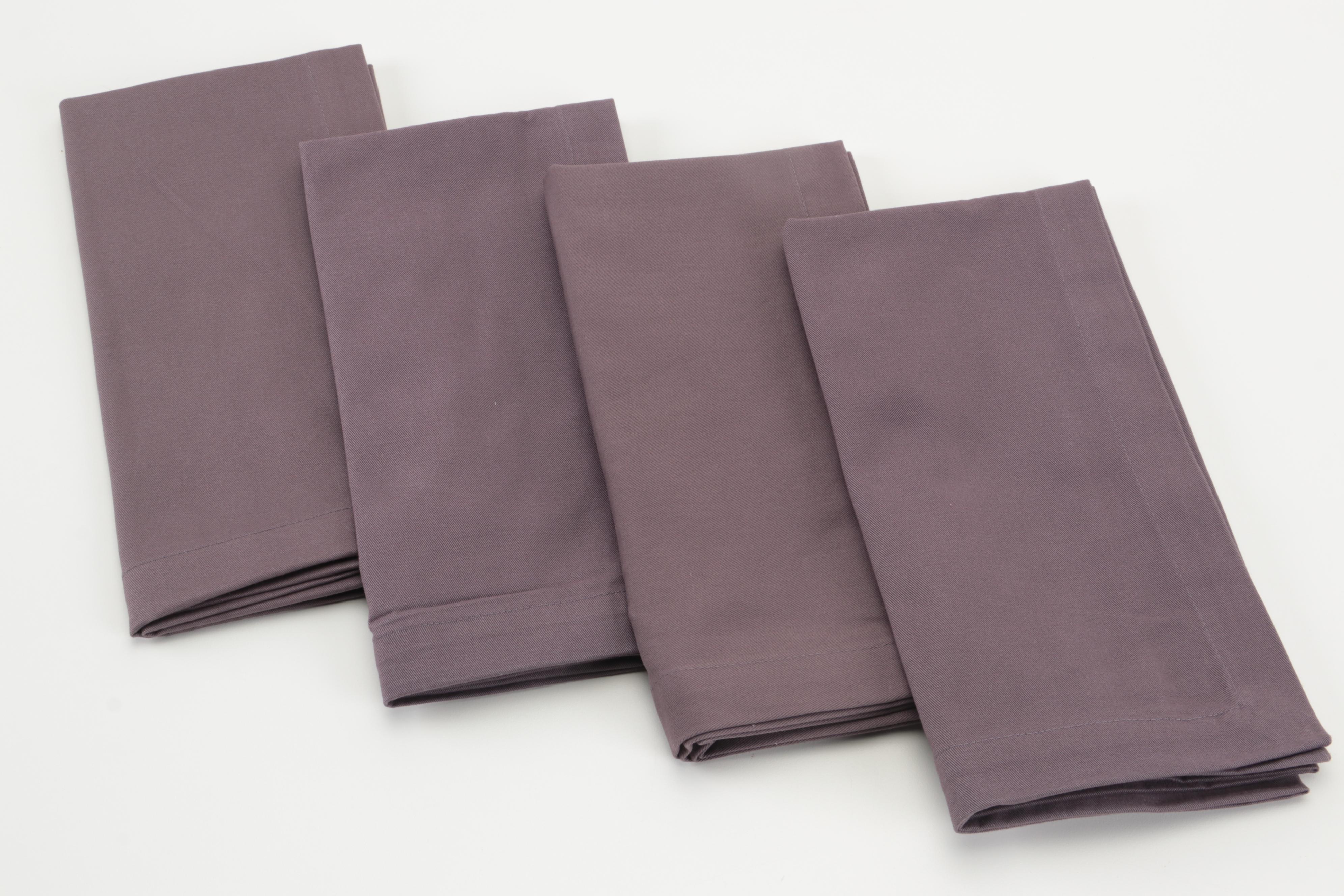 Restoration Hardware Eggplant Brushed Cotton Napkins EBTH