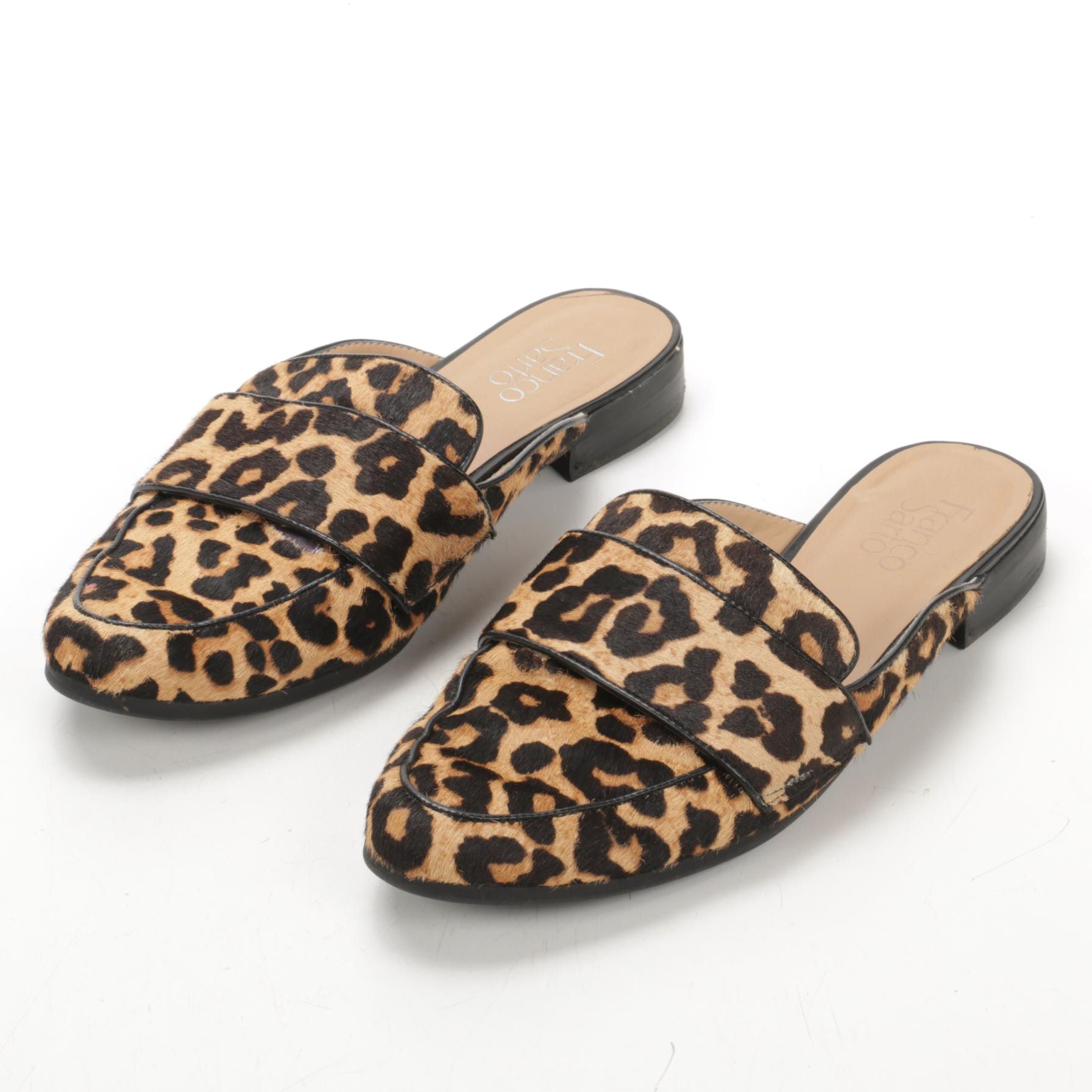 franco sarto mules leopard