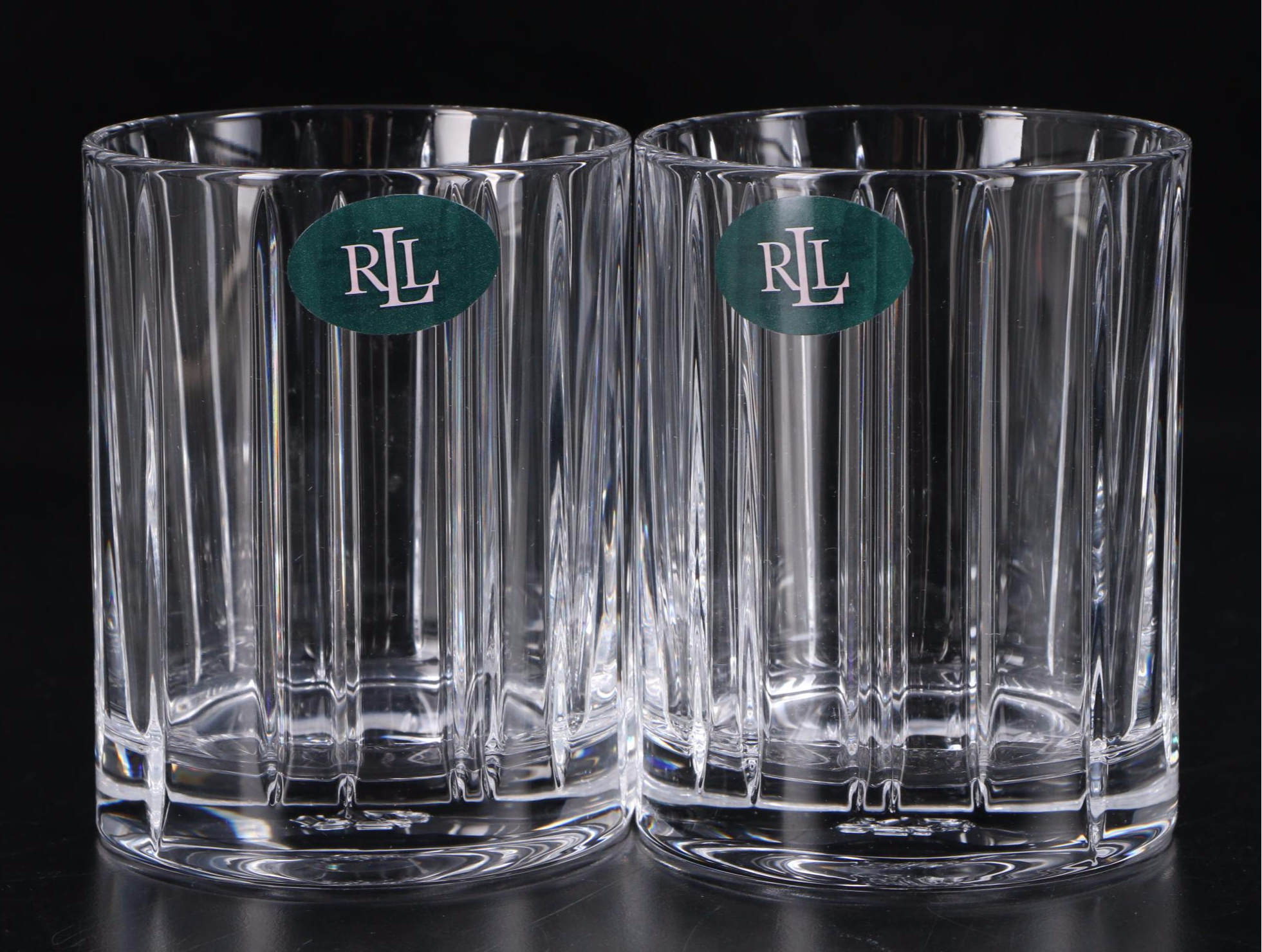 Ralph Lauren "Turner" Crystal Double Old Fashioned Glasses EBTH