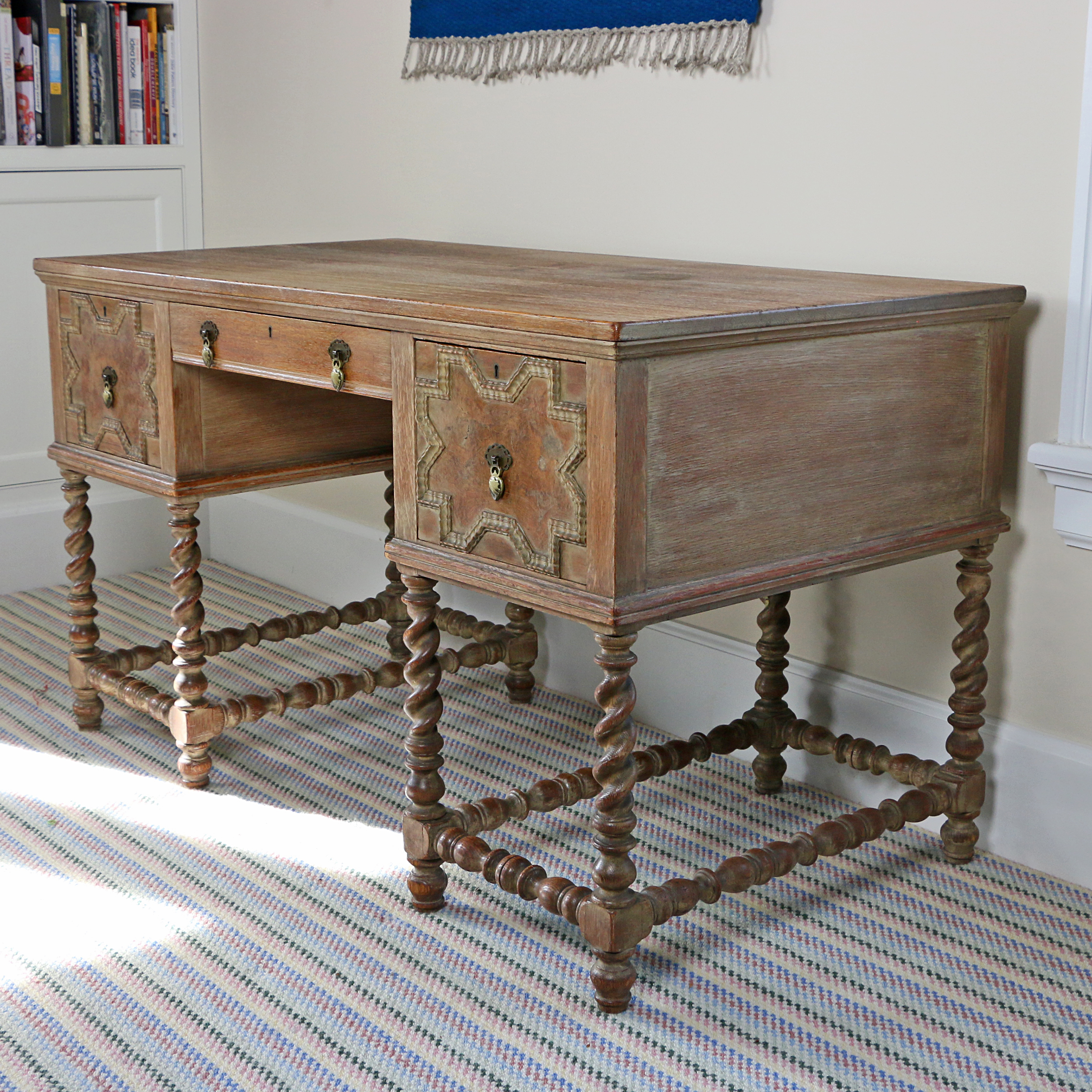 W. & J. Sloane Jacobean Style Oak Desk