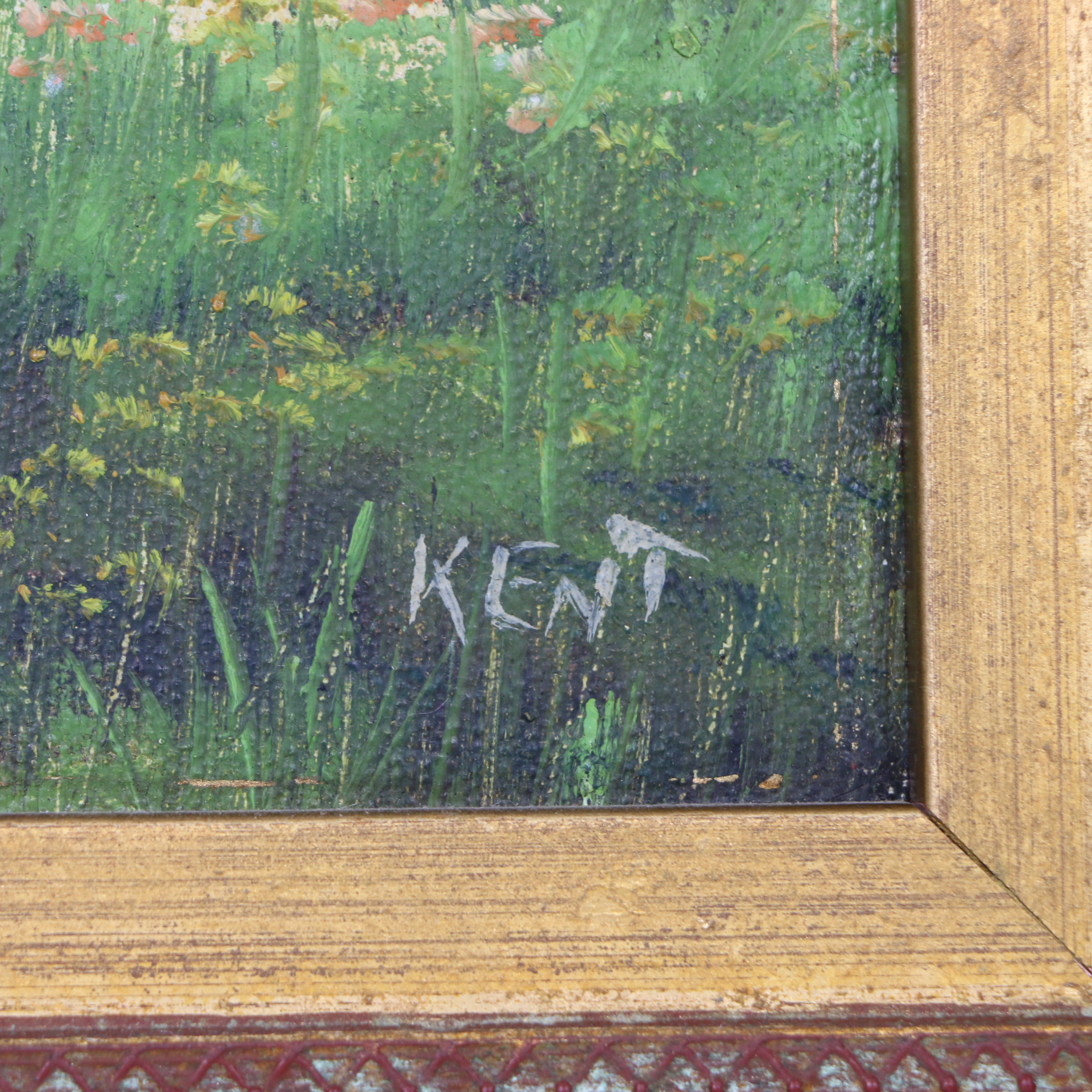 Kent Oil Painting of Tree on Waterway, Early to Mid 20th Century EBTH