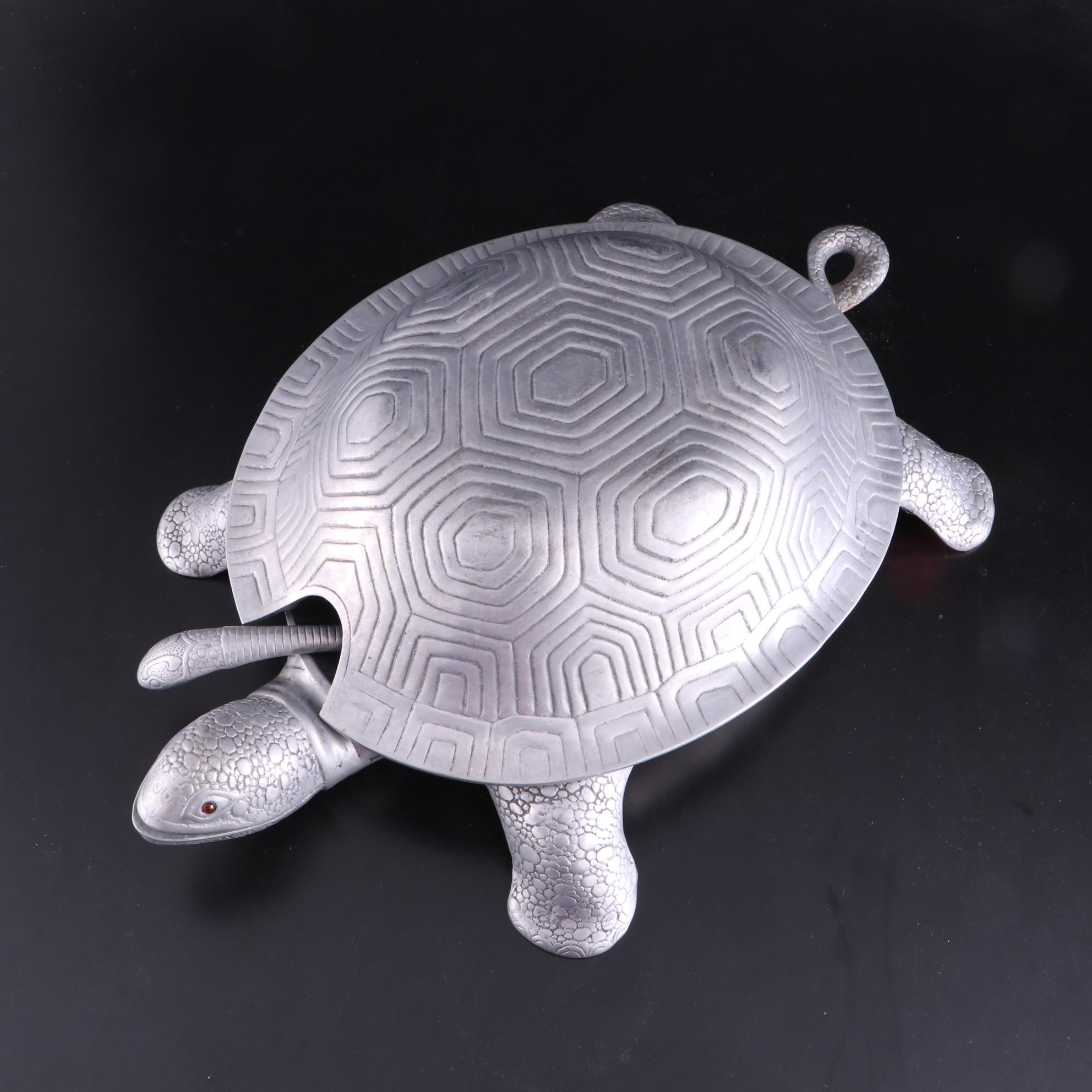 Arthur Court Aluminum Turtle Covered Serving Platter EBTH