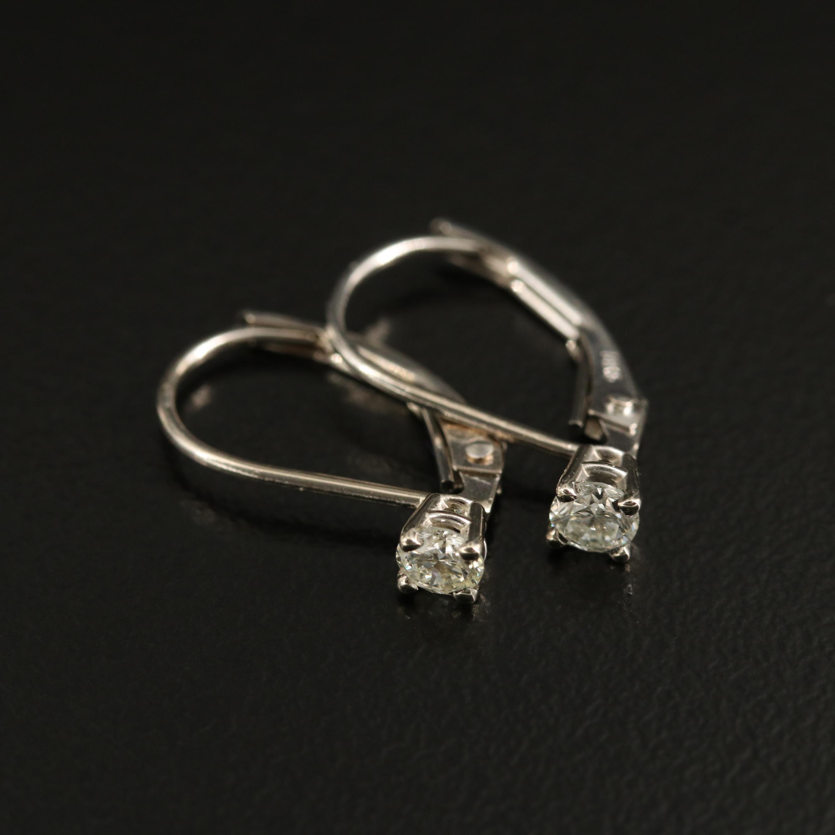 14K Diamond Drop Earrings EBTH