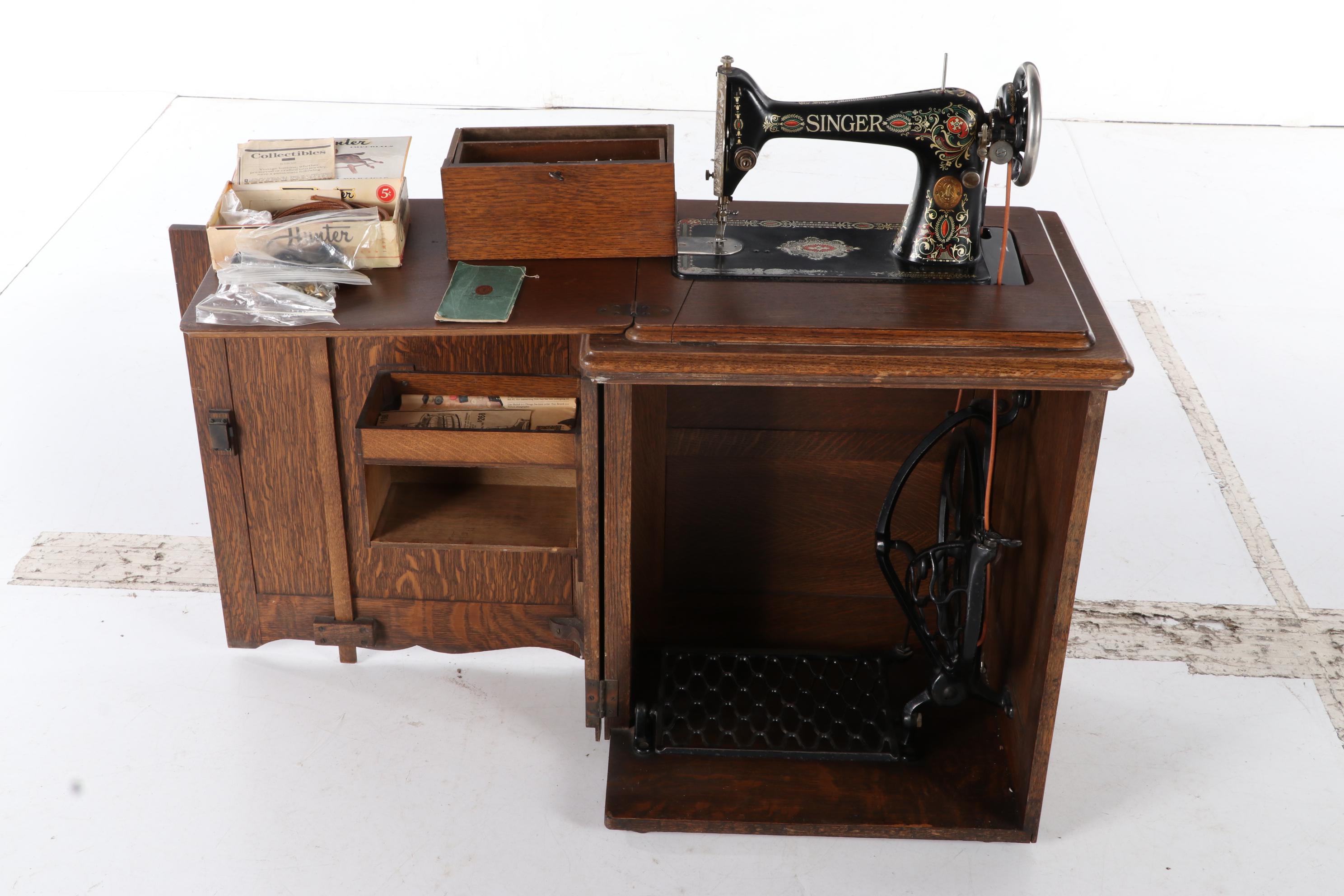 Singer Treadle Sewing Machine No. 66 with Open Side No. 23
