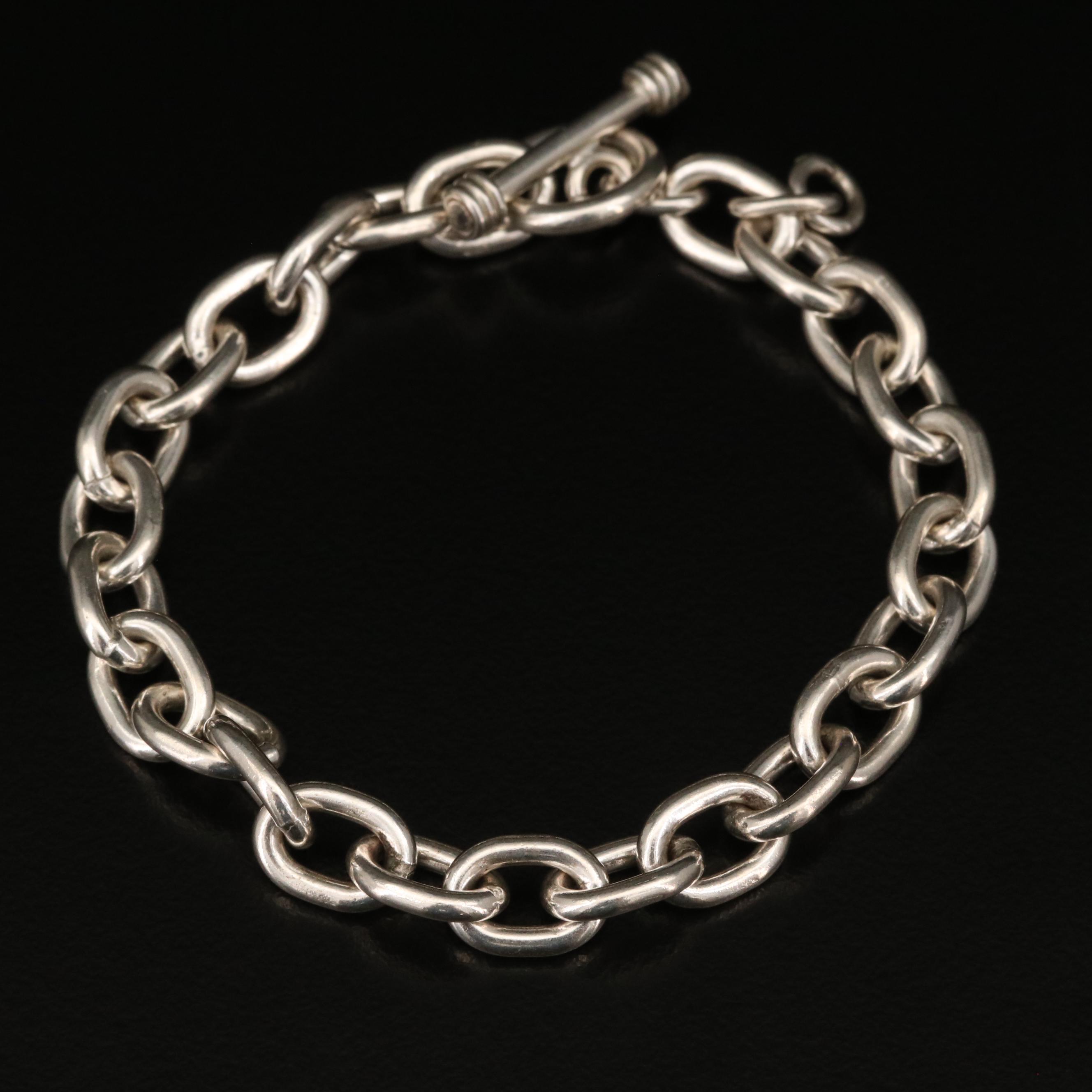 Sterling Silver Chain Link Bracelet EBTH