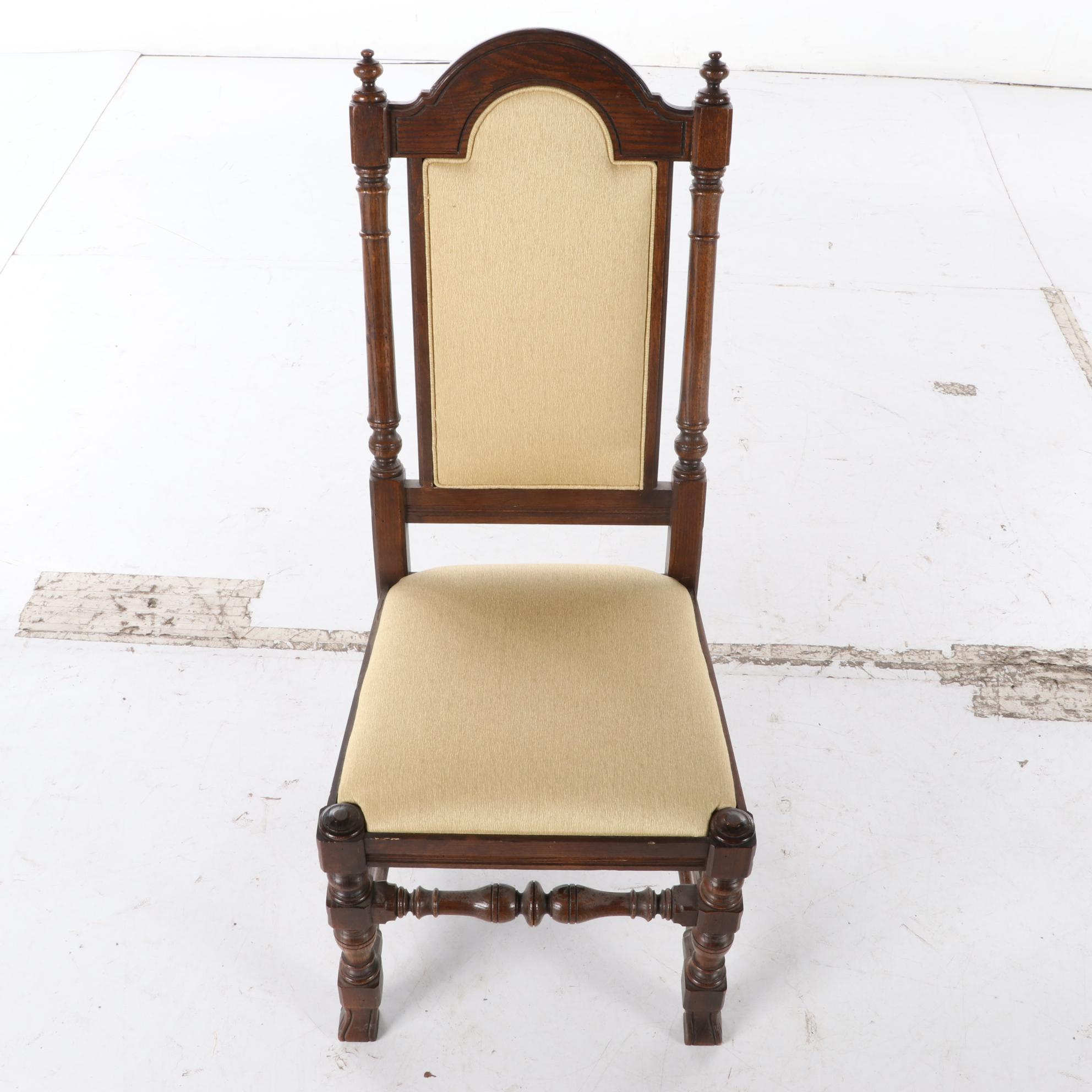 Set of Ten Ethan Allen "Royal Charter" Oak Upholstered Dining Chairs EBTH