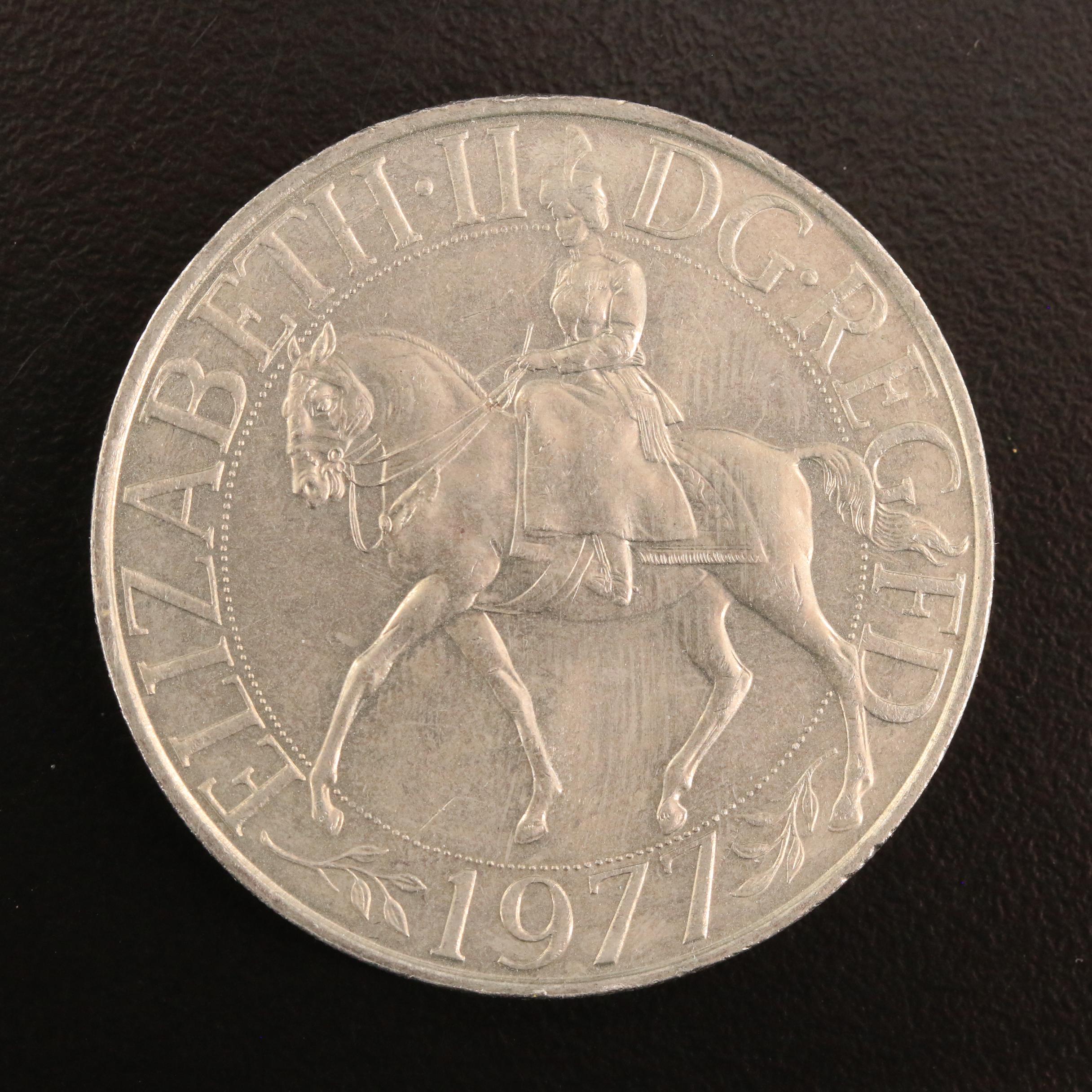 1977 25 Pence Queen Elizabeth II Silver Jubilee Commemorative Coin | EBTH