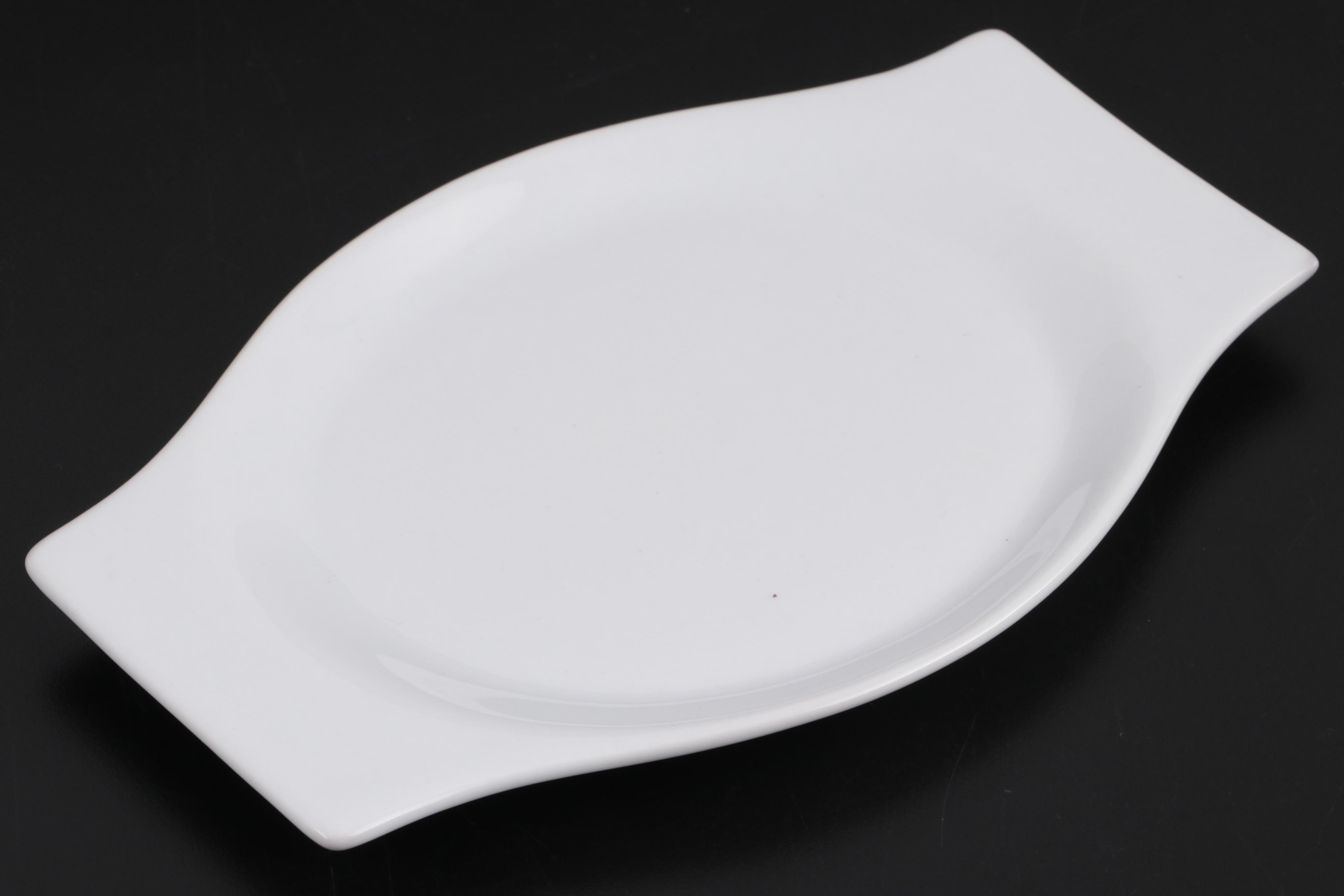 Crate & Barrel White Porcelain Appetizer Plates EBTH