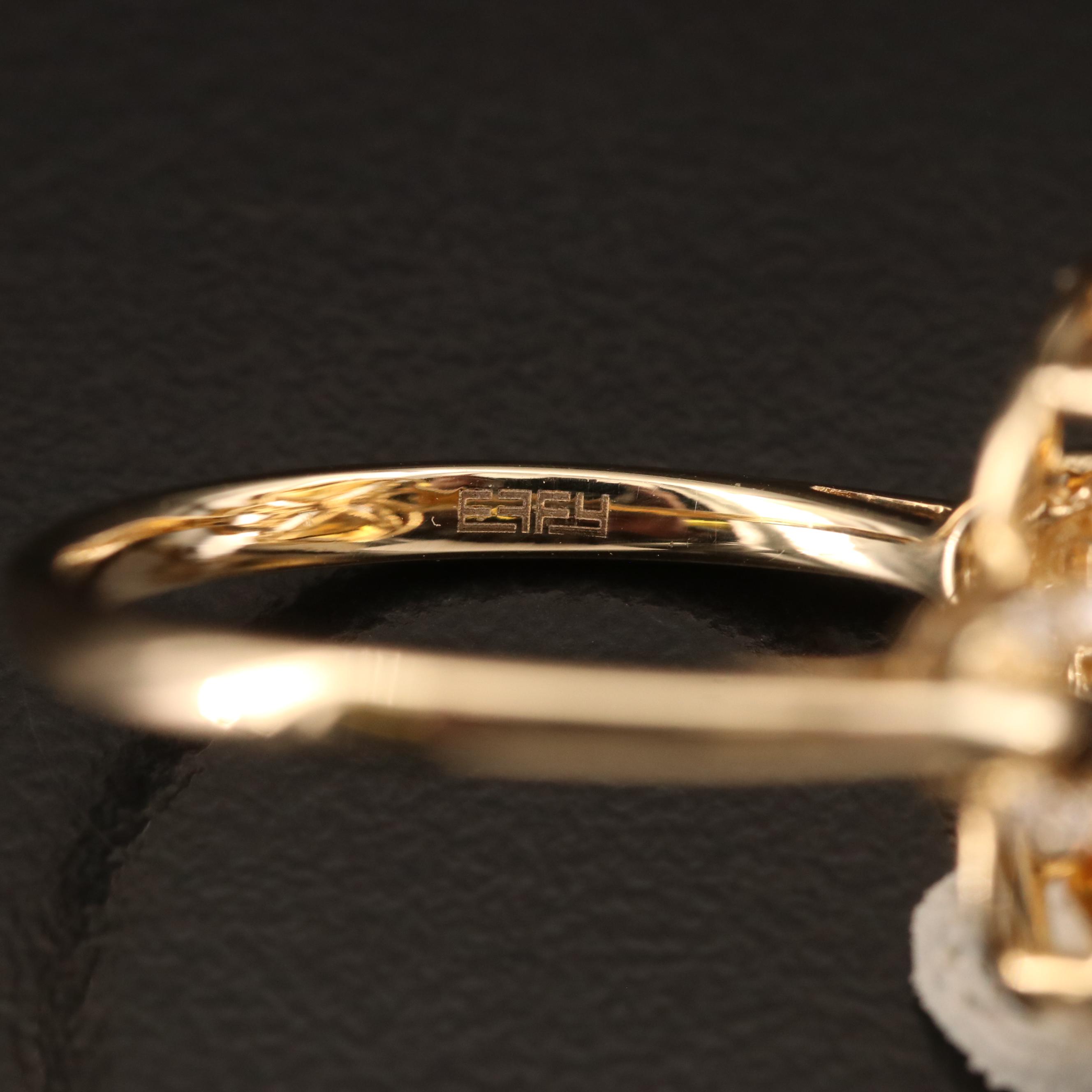 EFFY 14K Citrine and Diamond Bow Ring | EBTH