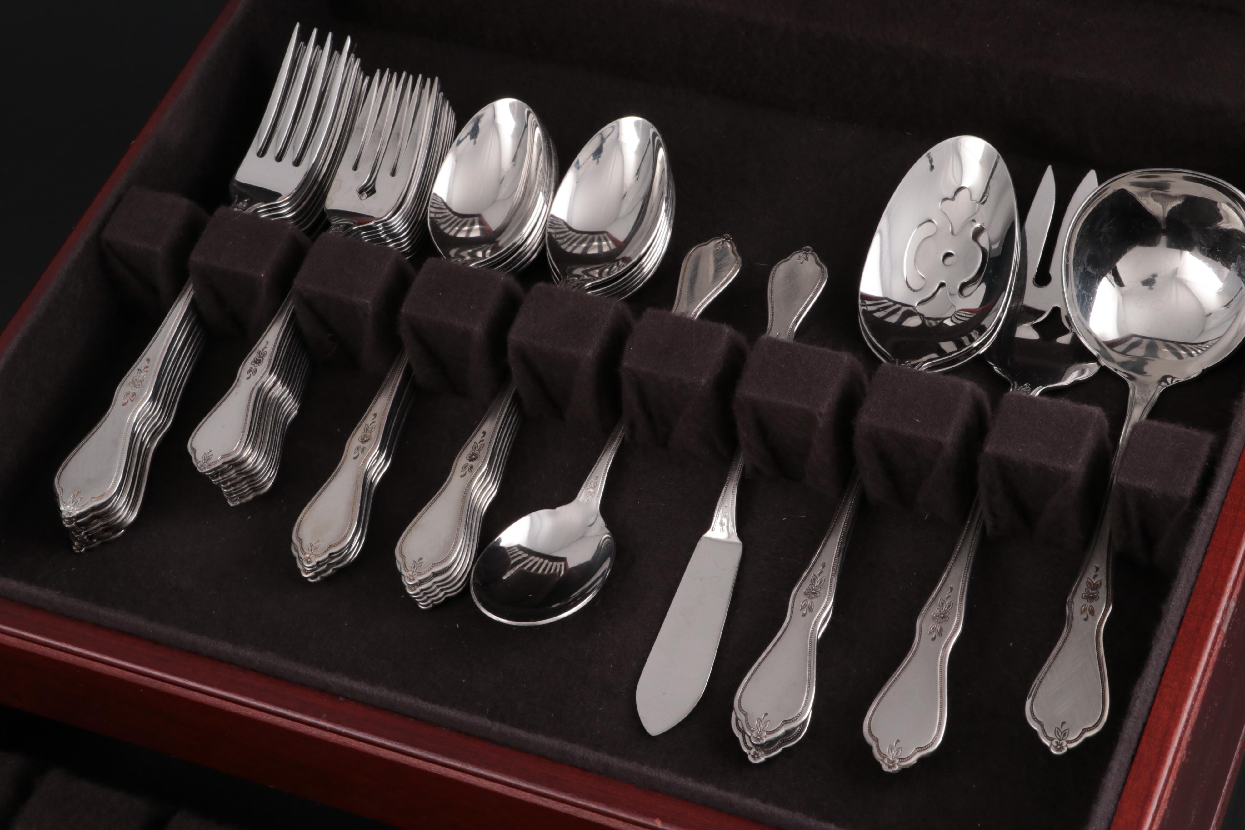 Oneida "Morning Blossom" Stainless Steel Flatware and Serving Utensils